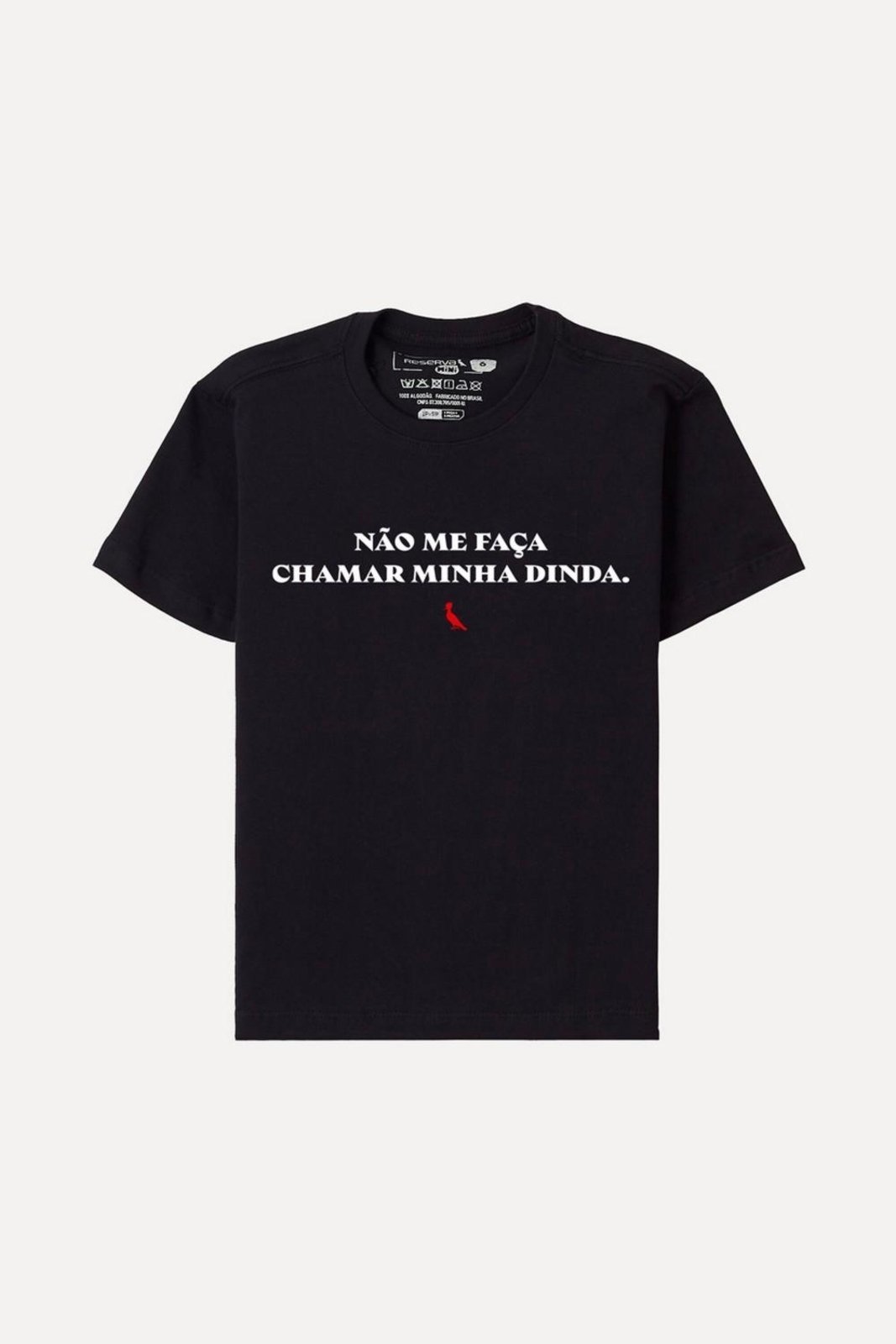 Vista 3 Infantil - Camiseta Estampa Chamar Dinda Reserva Mini preto Reserva Mini preto