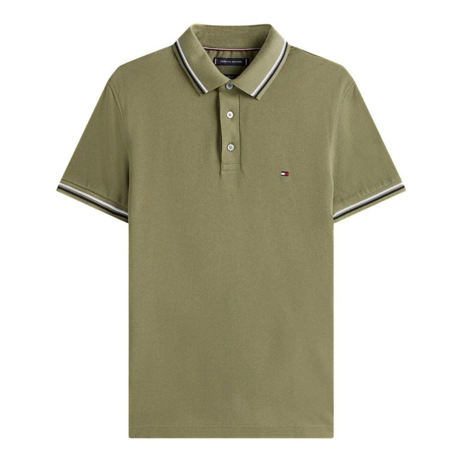 Camisa Polo Tommy Hilfiger Tipped Slim Fit Seasonal Verde
