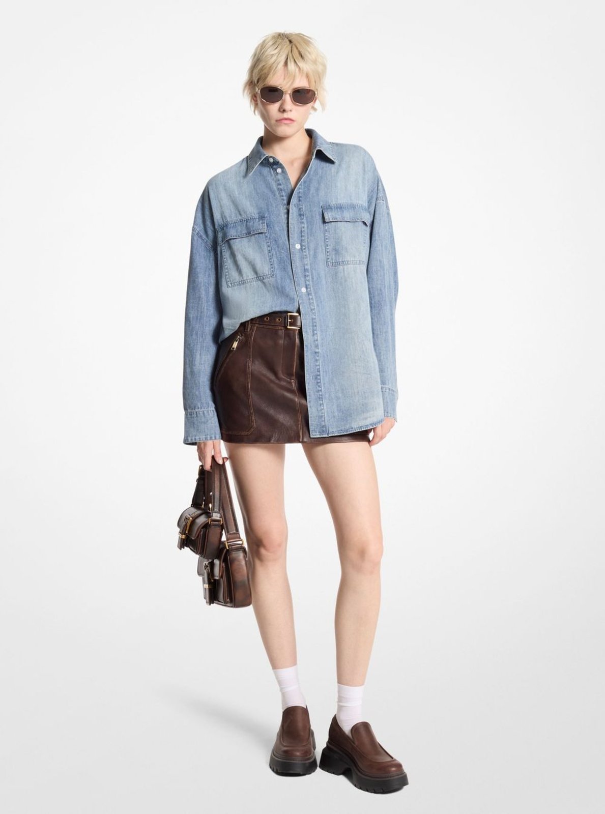 Camisa De Algodão Chambray Unissex Uf4409w1kq918