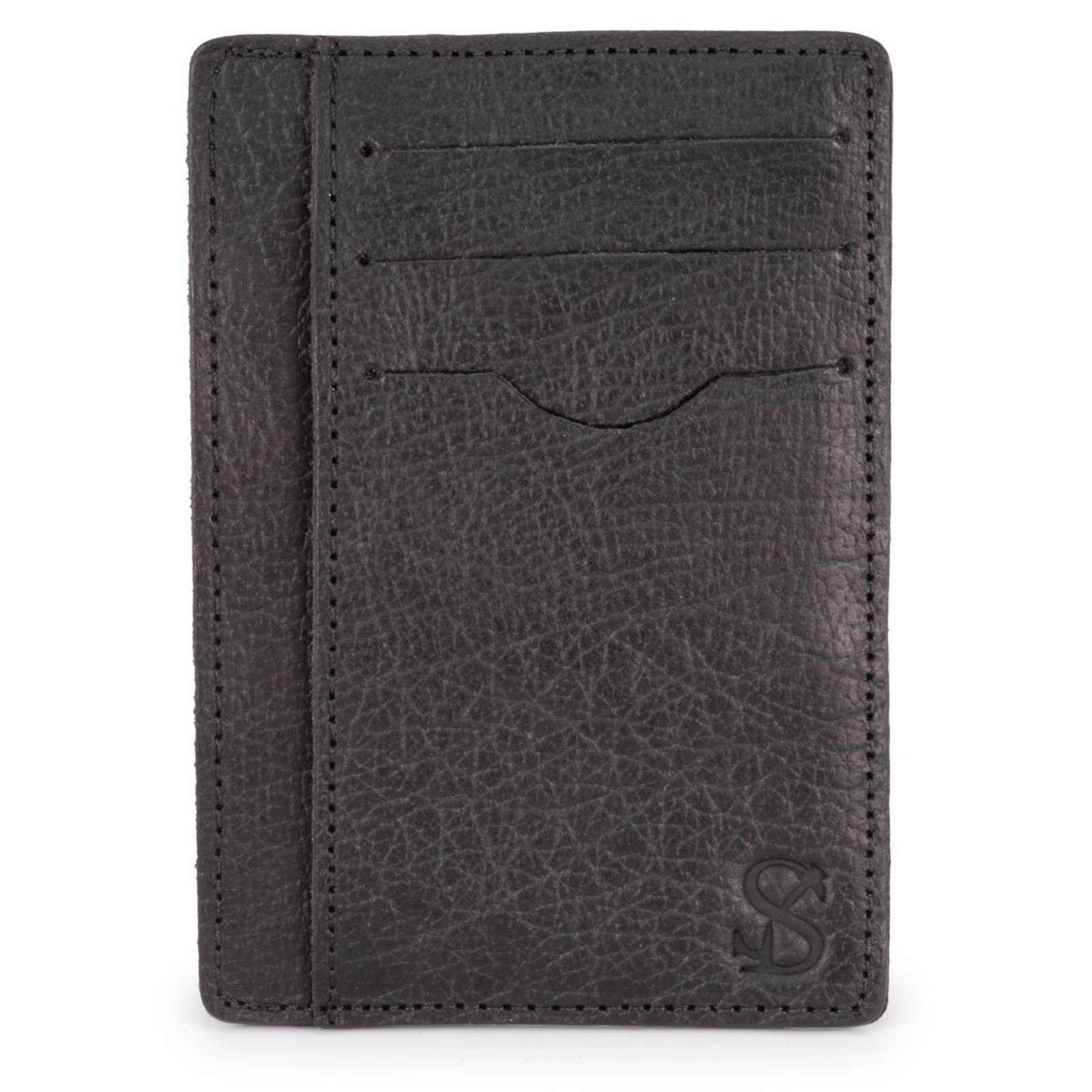 Carteira Masculina Slim Leve E Compacta Em Couro Legítimo ello griff Preto
