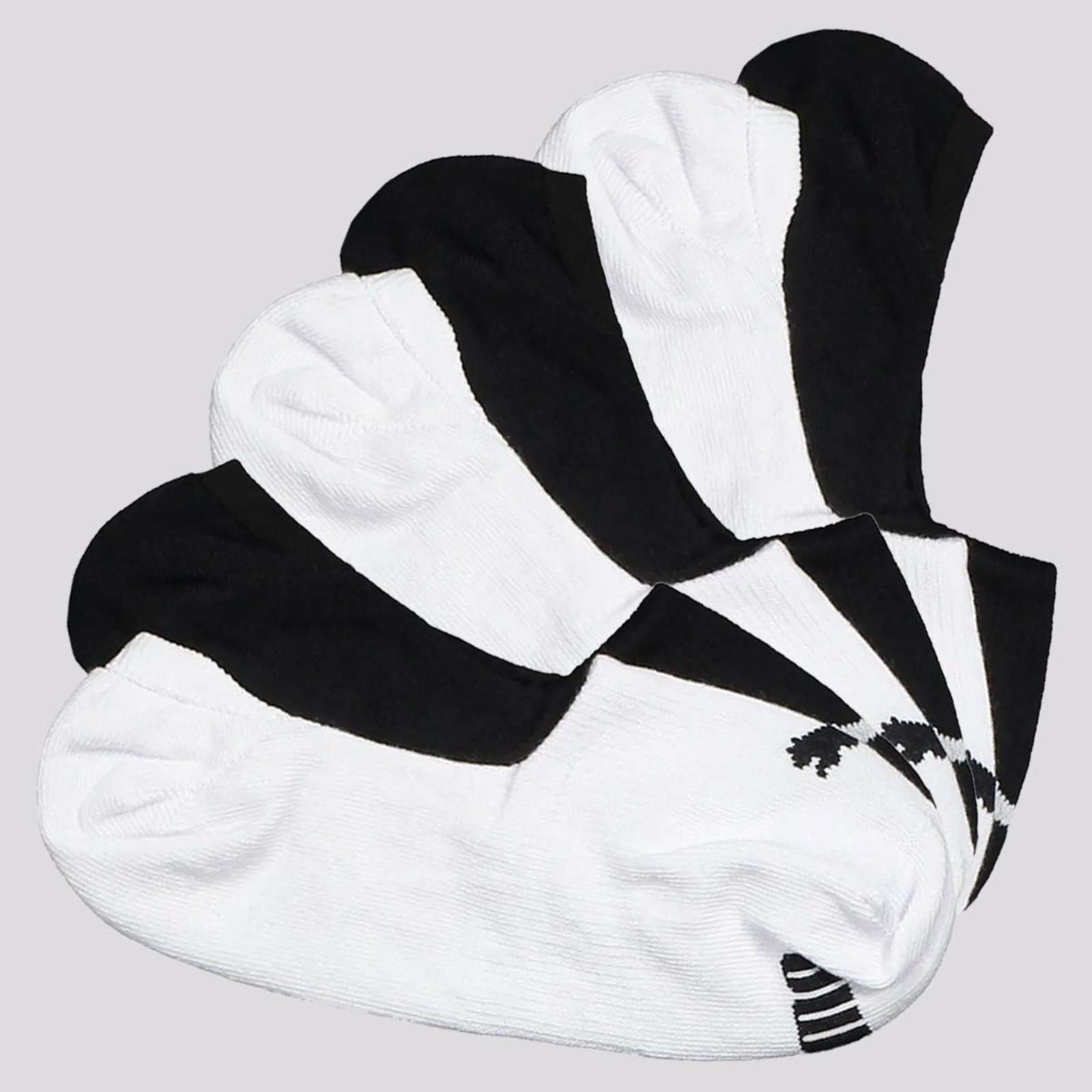 Vista 2 Kit Meia Puma Invisível 6 Pares Feminina Branca e Preta Puma branco