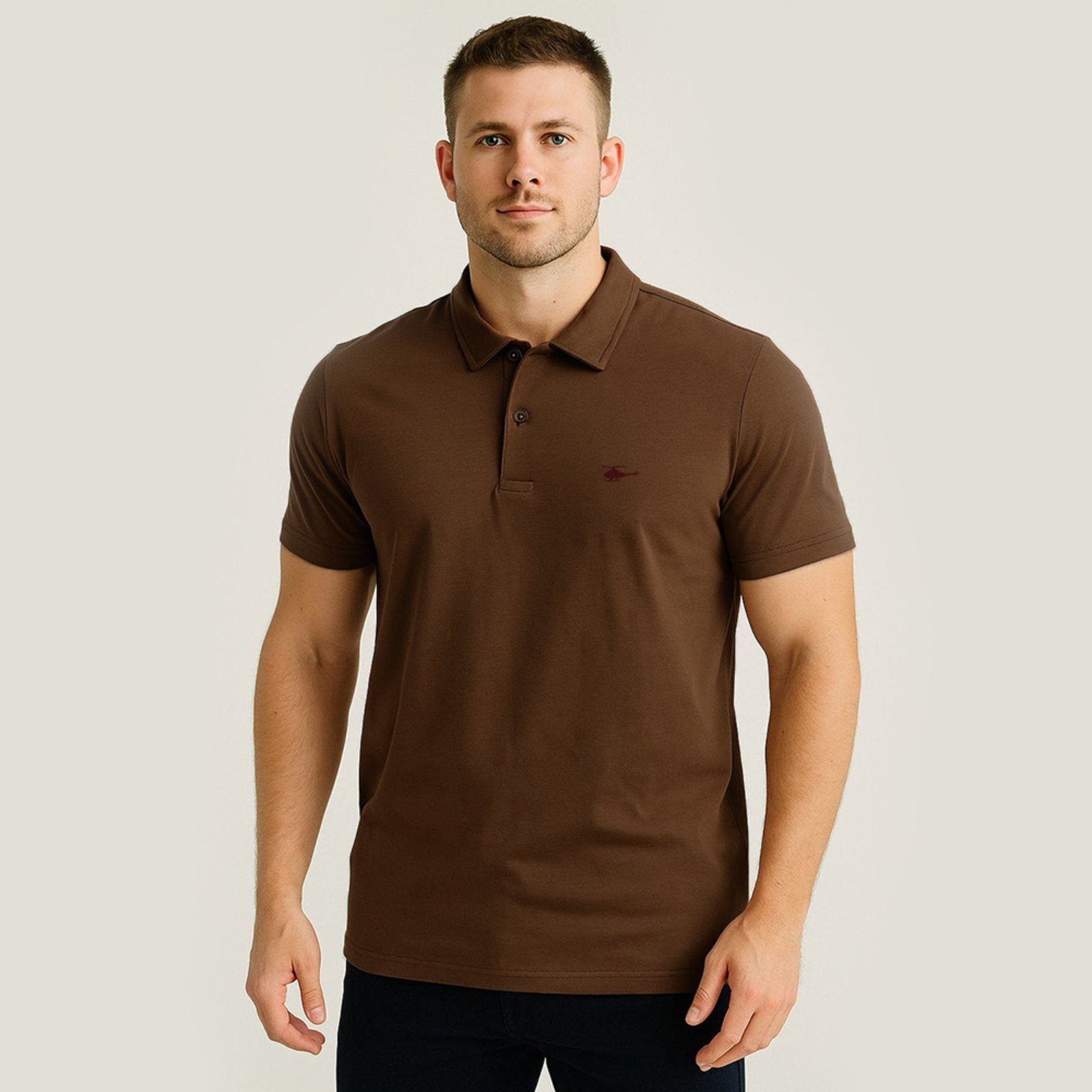 Camisa Polo Masculina Básica Sallo Premium Mocca