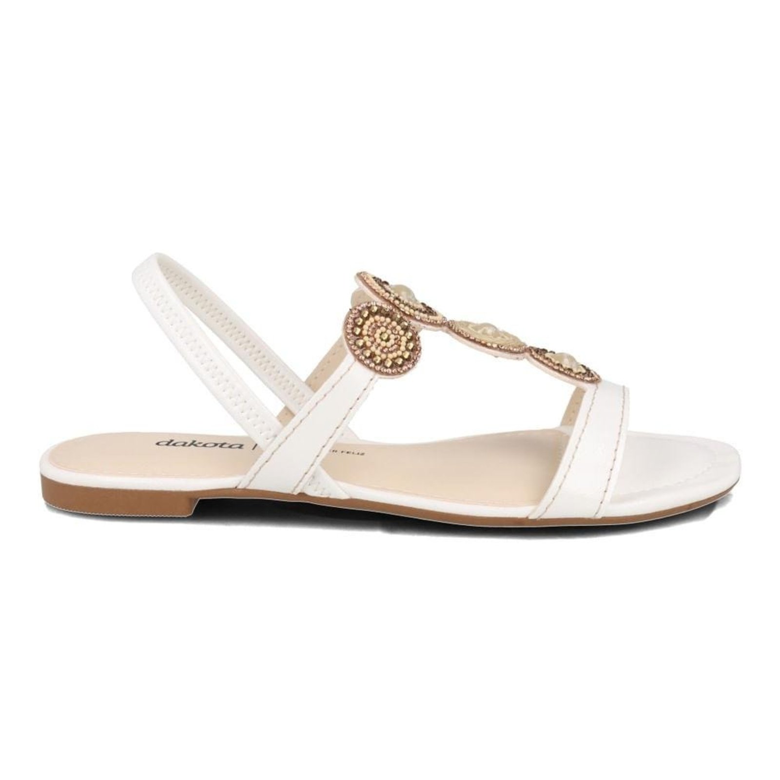 Sandália Rasteira Dakota Atlantis Ornamentada Feminina Branco