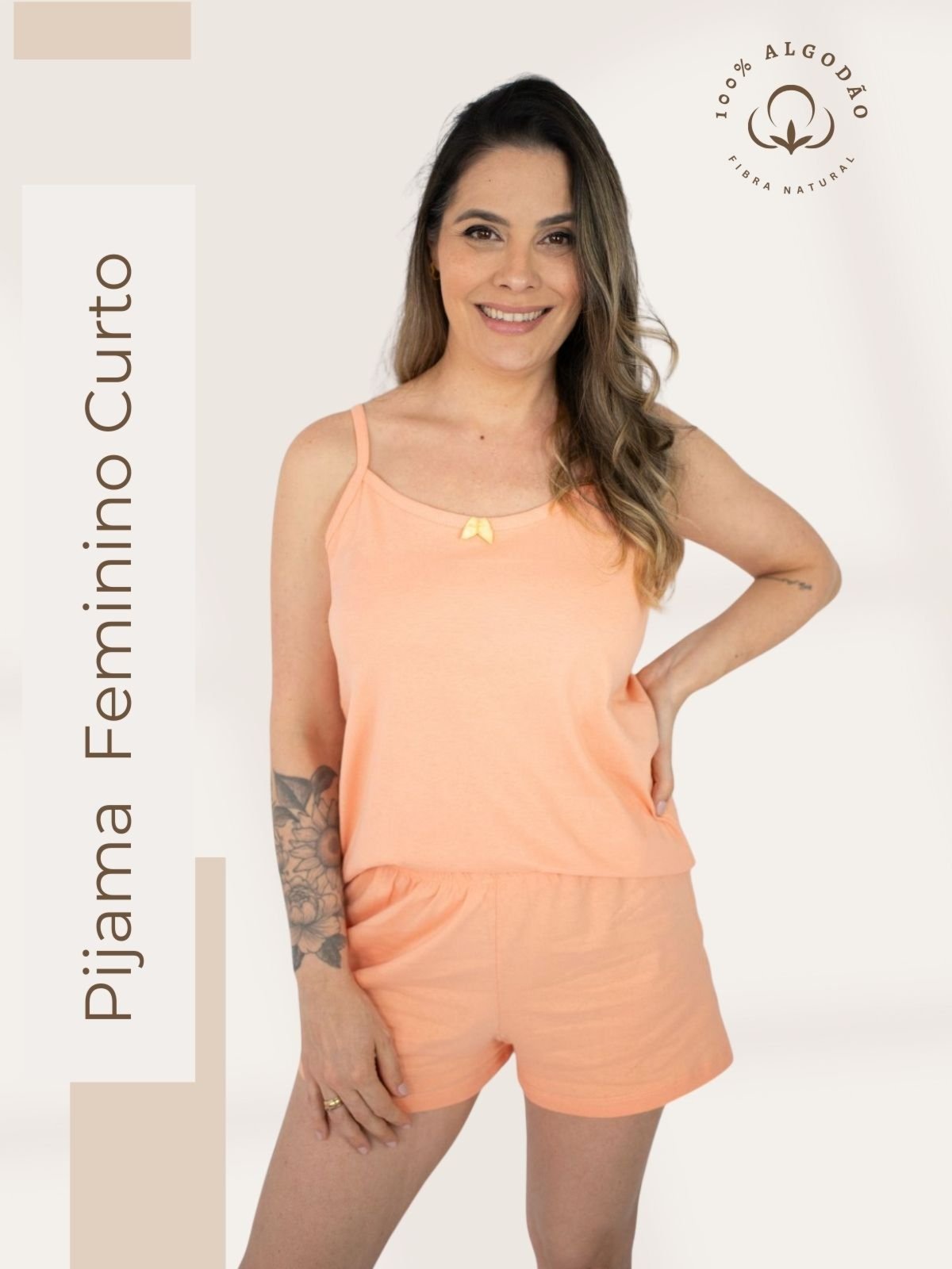 Pijama Feminino Alcinha Kelly – Laranja