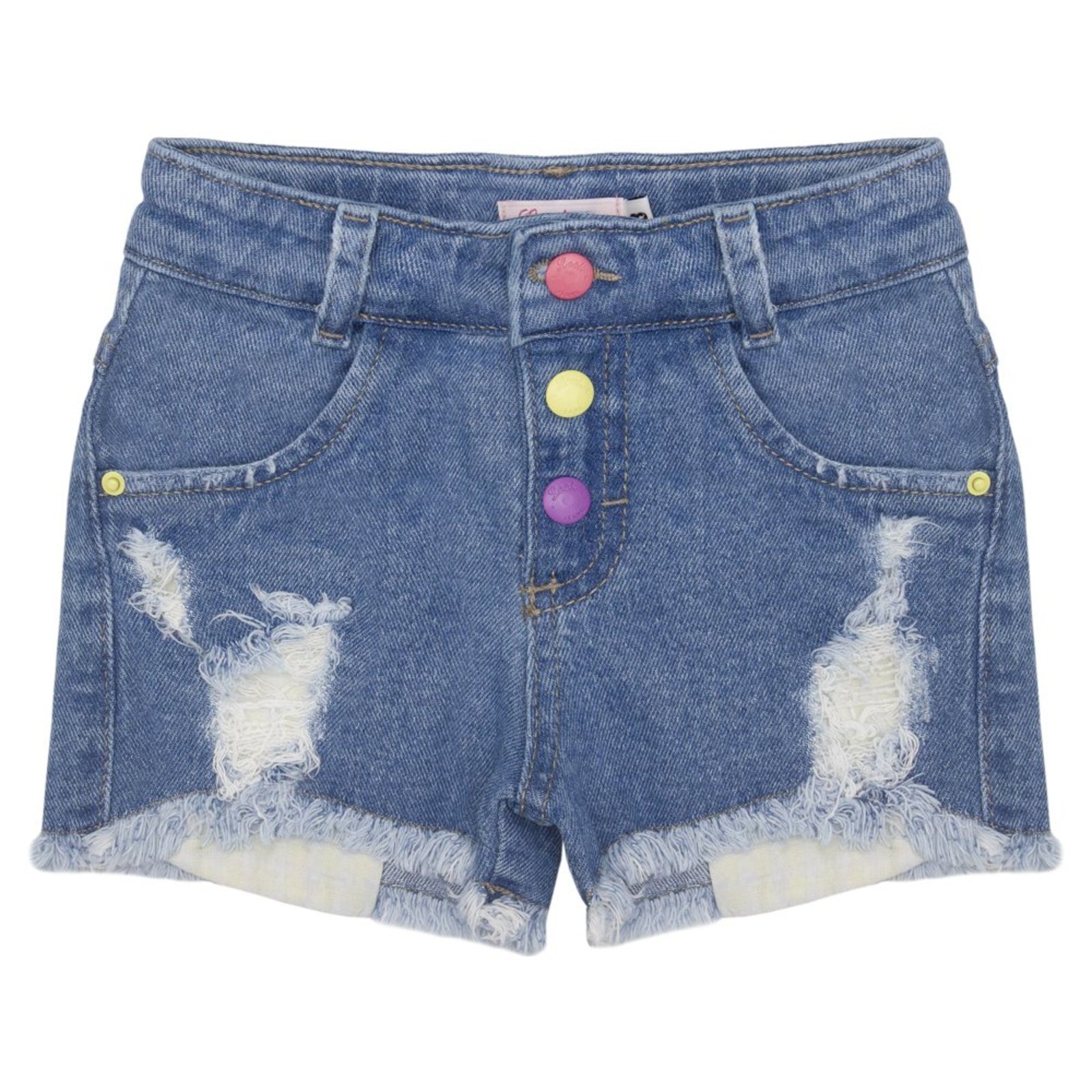 Infantil - Shorts Look Jeans Puídos Jeans