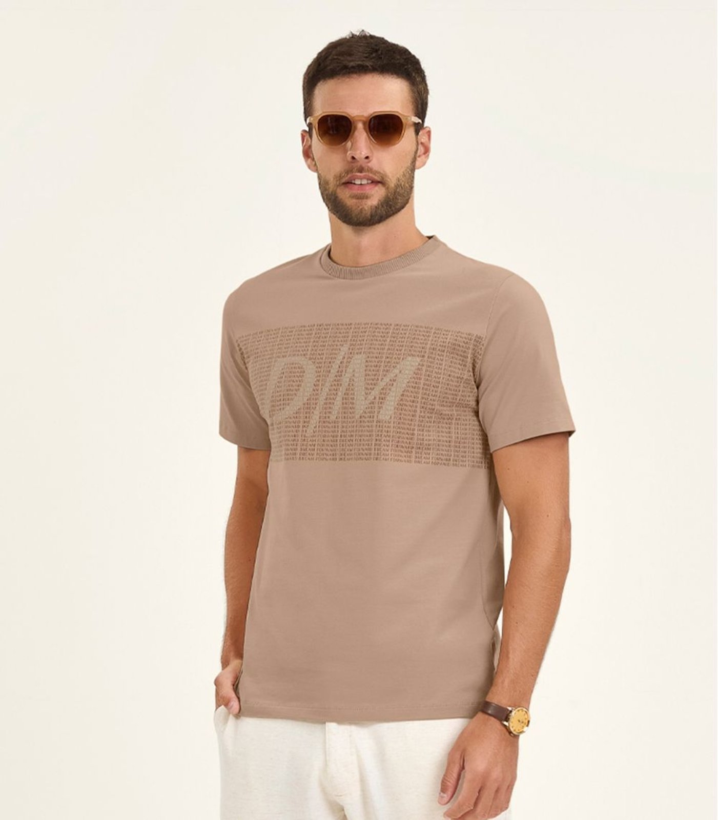 Camiseta Masculina Cotton Leve Diametro Marrom