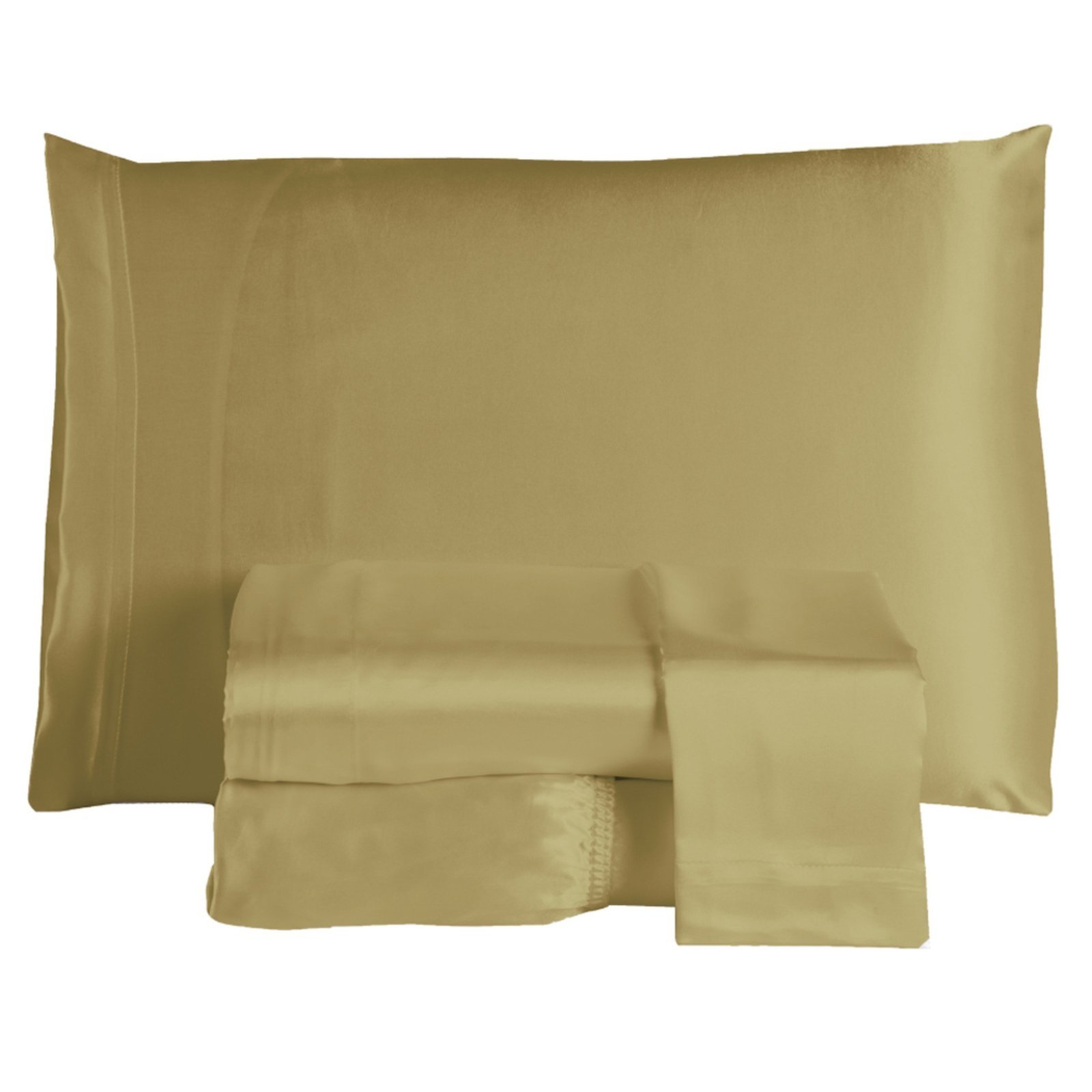 Jogo Cama Lençol Casa Scarpa Splendore Casal Padrão Cetim Charmousse Alto Brilho 4 Peças - Dourado