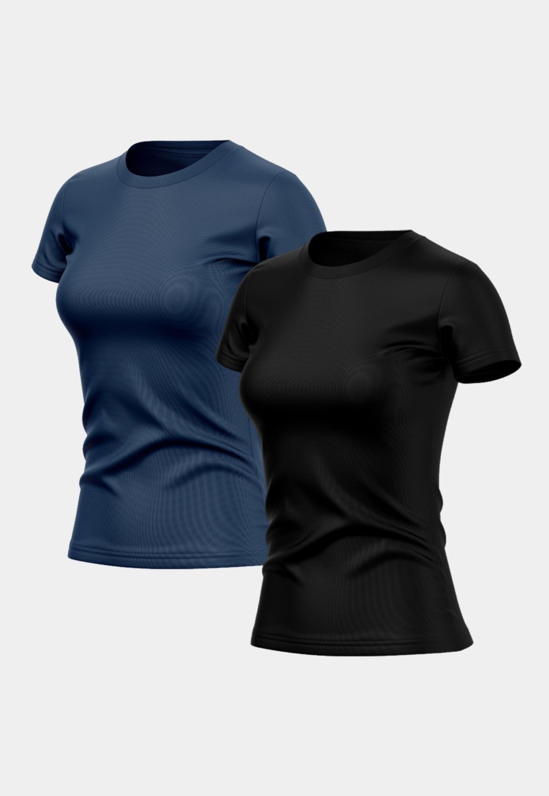 Kit 2 Camisetas Feminina Dry Fit Básica Lisa Proteção Solar UV Térmica Blusa Academia Esporte Camisa