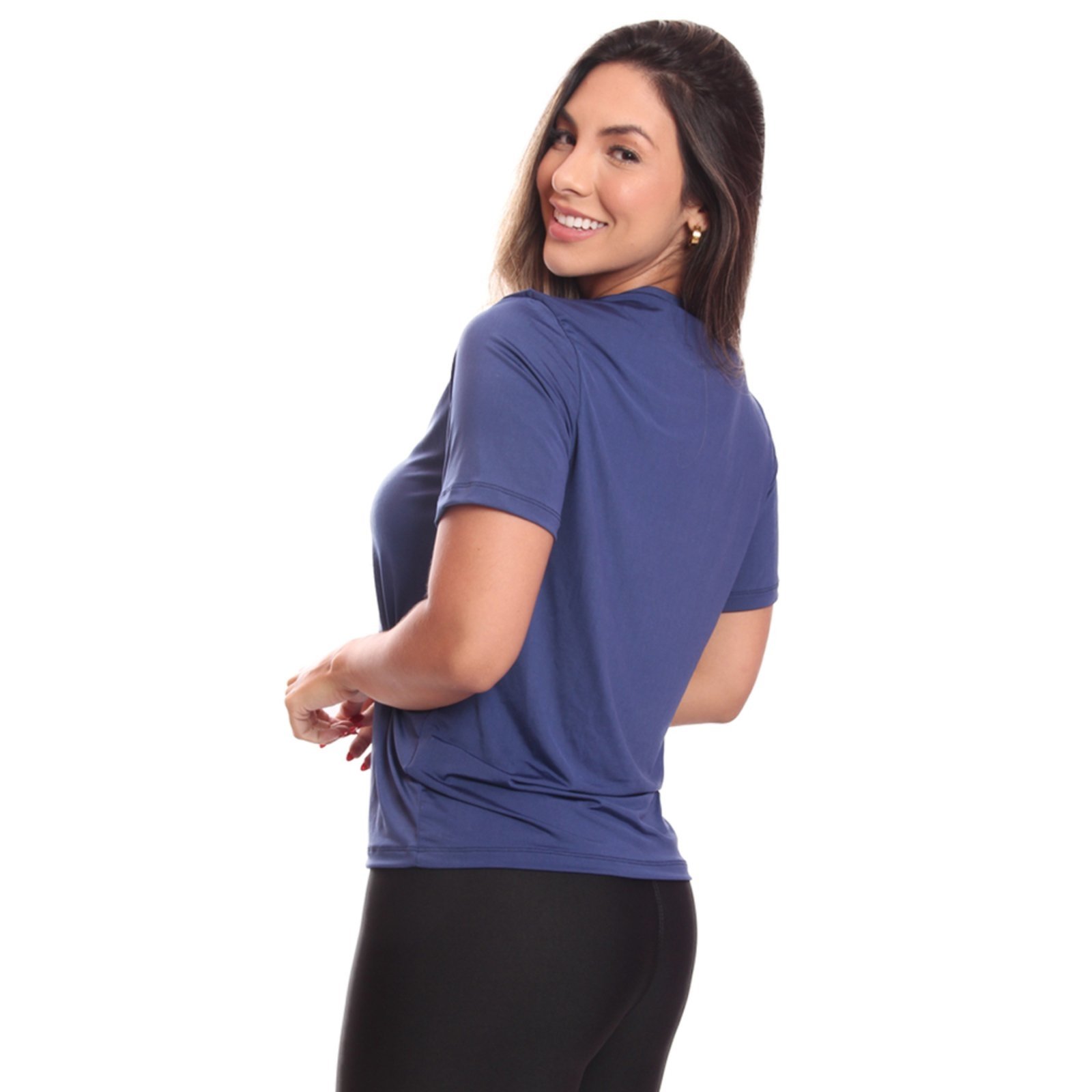 Vista 3 Kit 2 Camisetas Feminina Dry Fit Básica Lisa Proteção Solar UV Térmica Blusa Academia Esporte Camisa ADRIBEN multicolorido ADRIBEN multicolorido