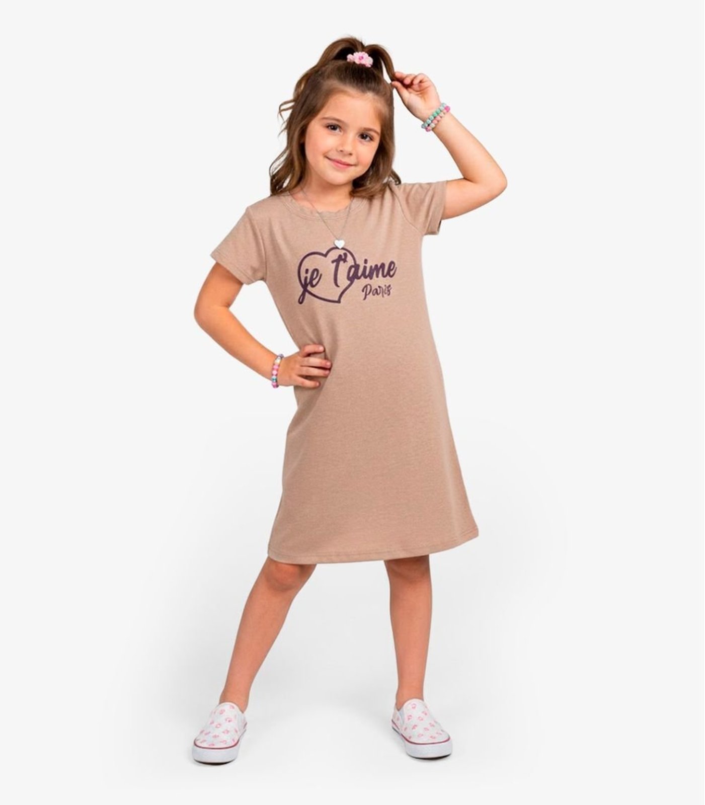Infantil - Vestido Menina em Molecotton Select Marrom
