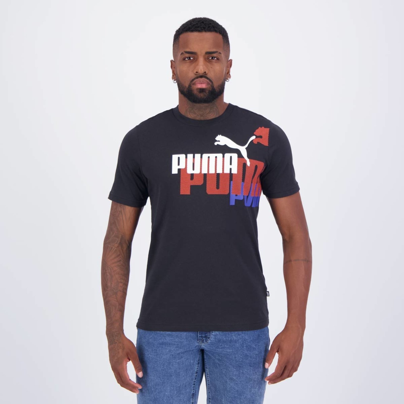 Camiseta Puma ESS+ Logo Power Preta