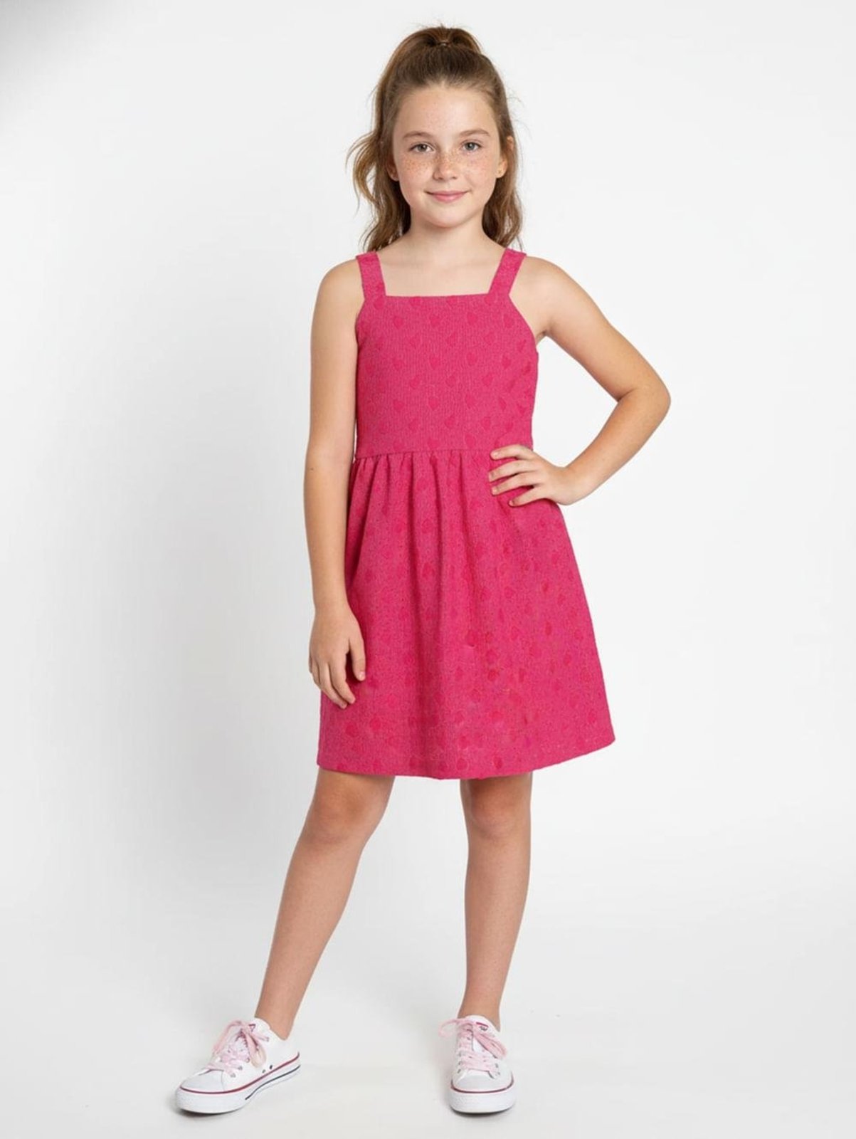 Vestido Laise Juvenil Para Menina - PINK