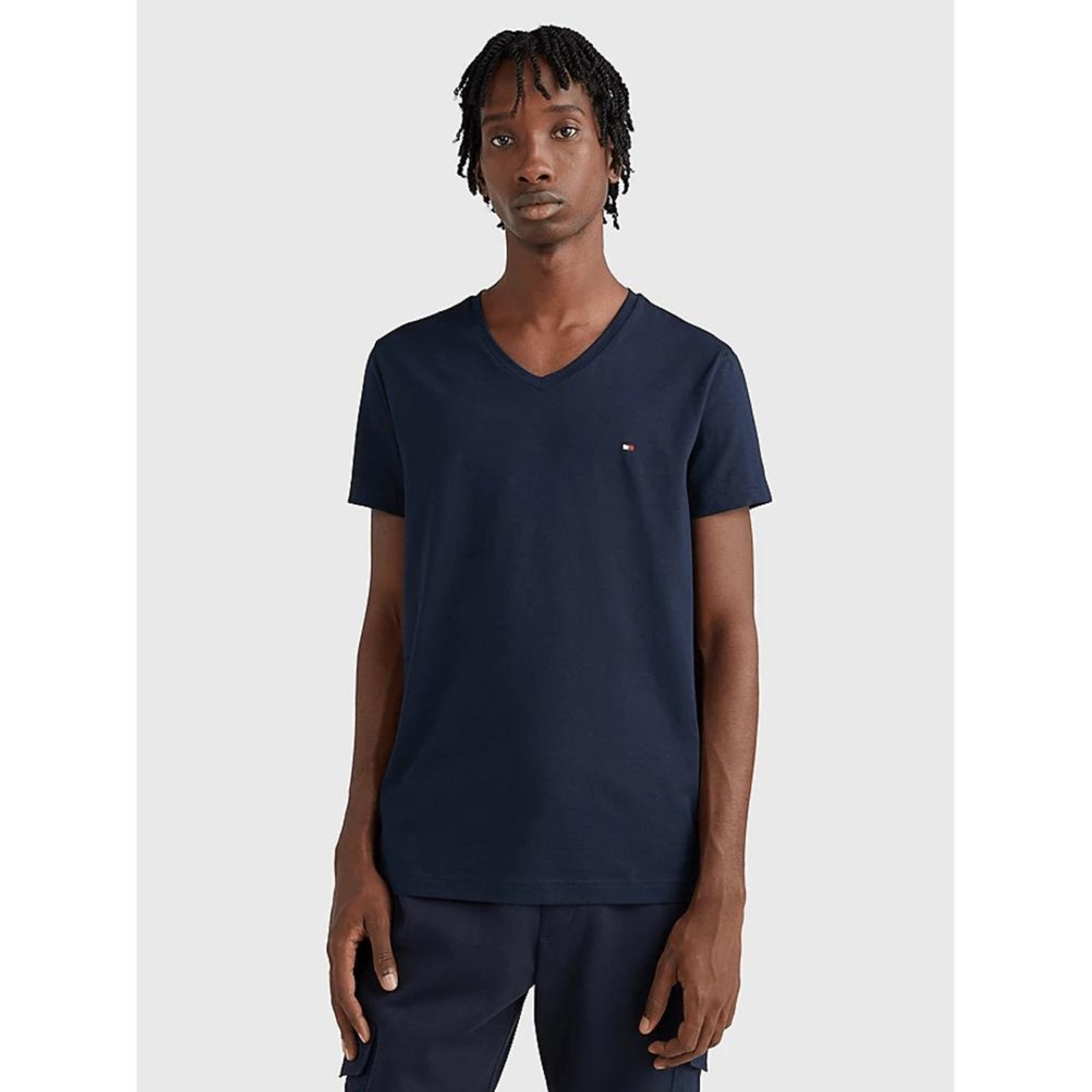Camiseta Tommy Hilfiger Gola V Clássica Azul