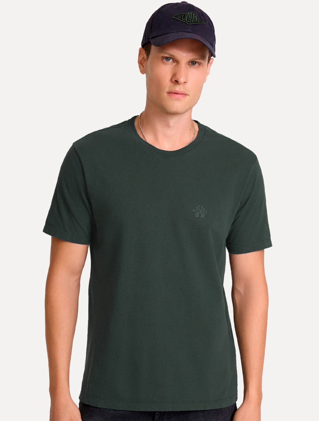 Camiseta John John Masculina Regular Fit Light Transfer Verde Escuro