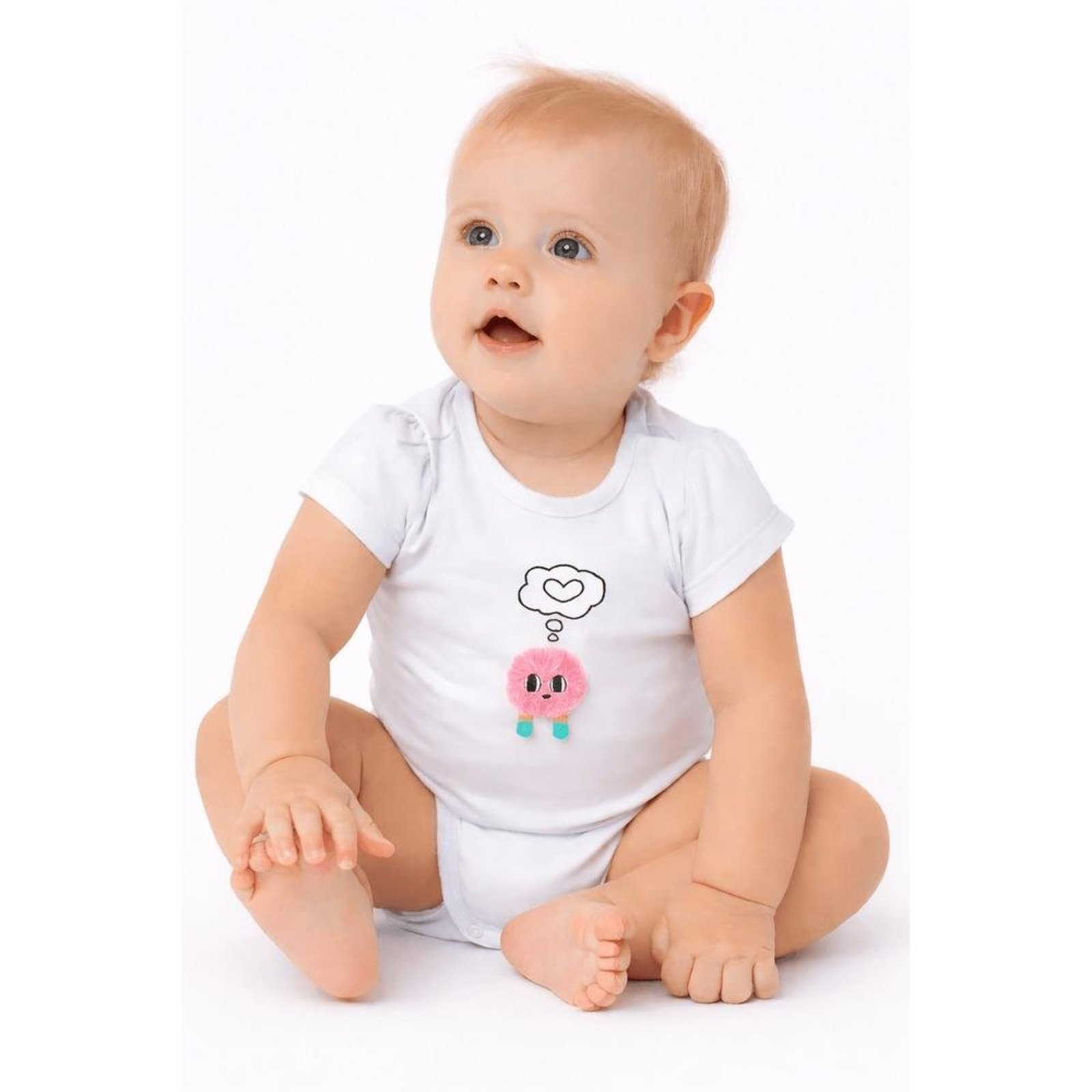 Infantil - Body Menina Acho que Vi um Monstrinho Alphabeto Branco