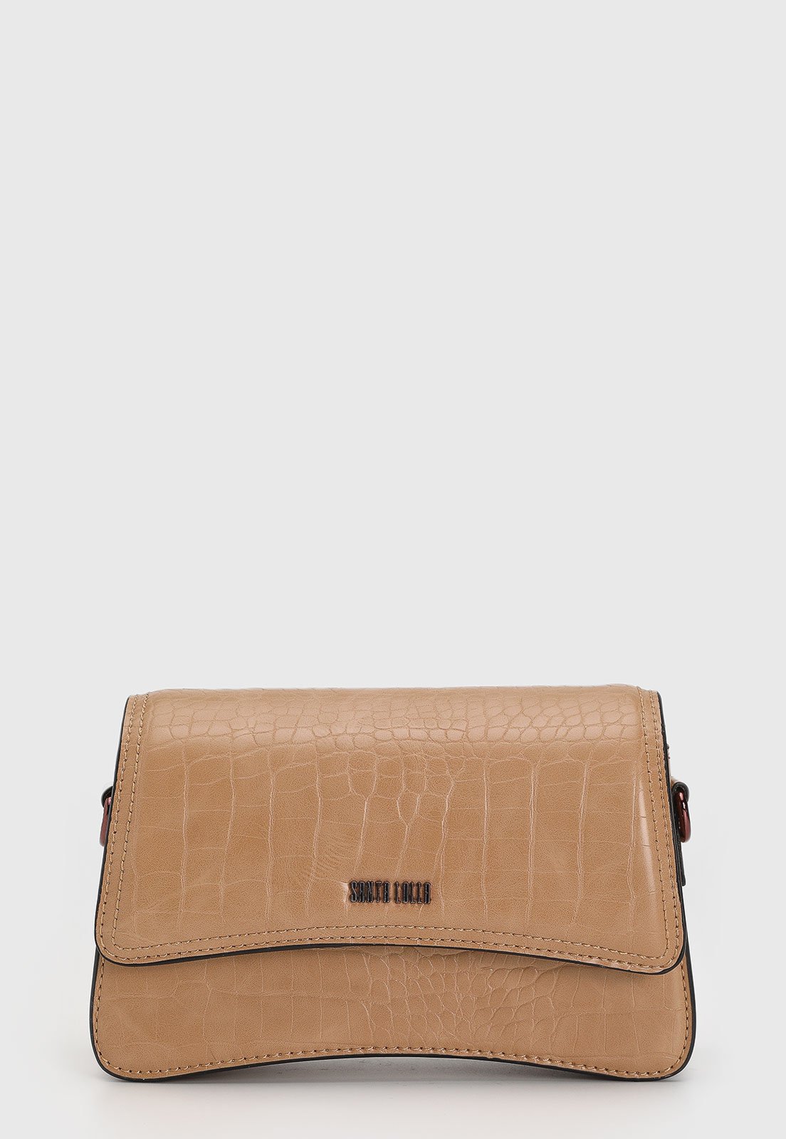 Bolsa Feminina Santa Lolla Alça Ajustável Croco Nude