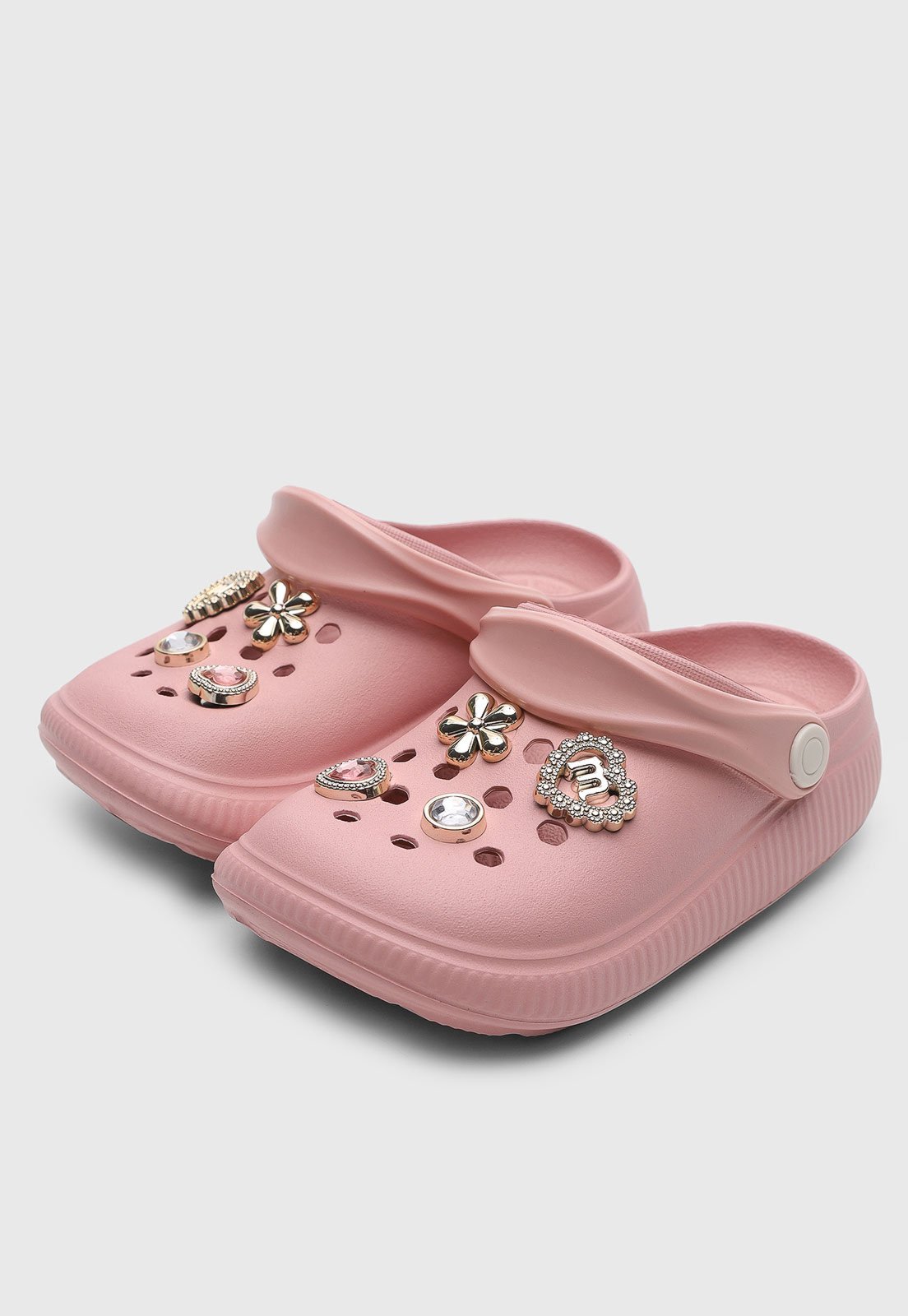 Infantil - Chinelo Molekinha Aplique Flores Rosa