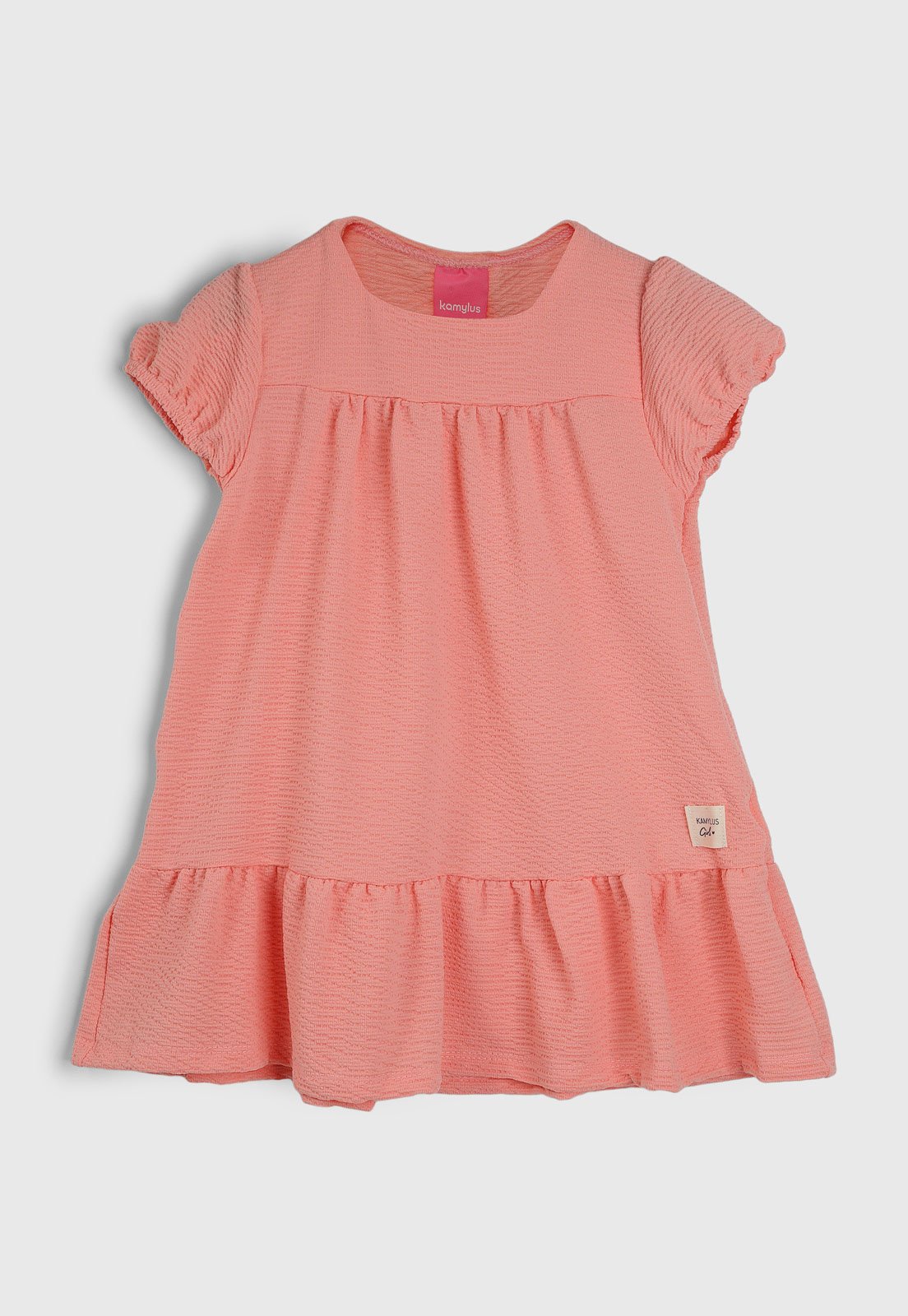 Vista 2 Vestido Kamylus Manga Curta Texturizado rosa Kamylus rosa