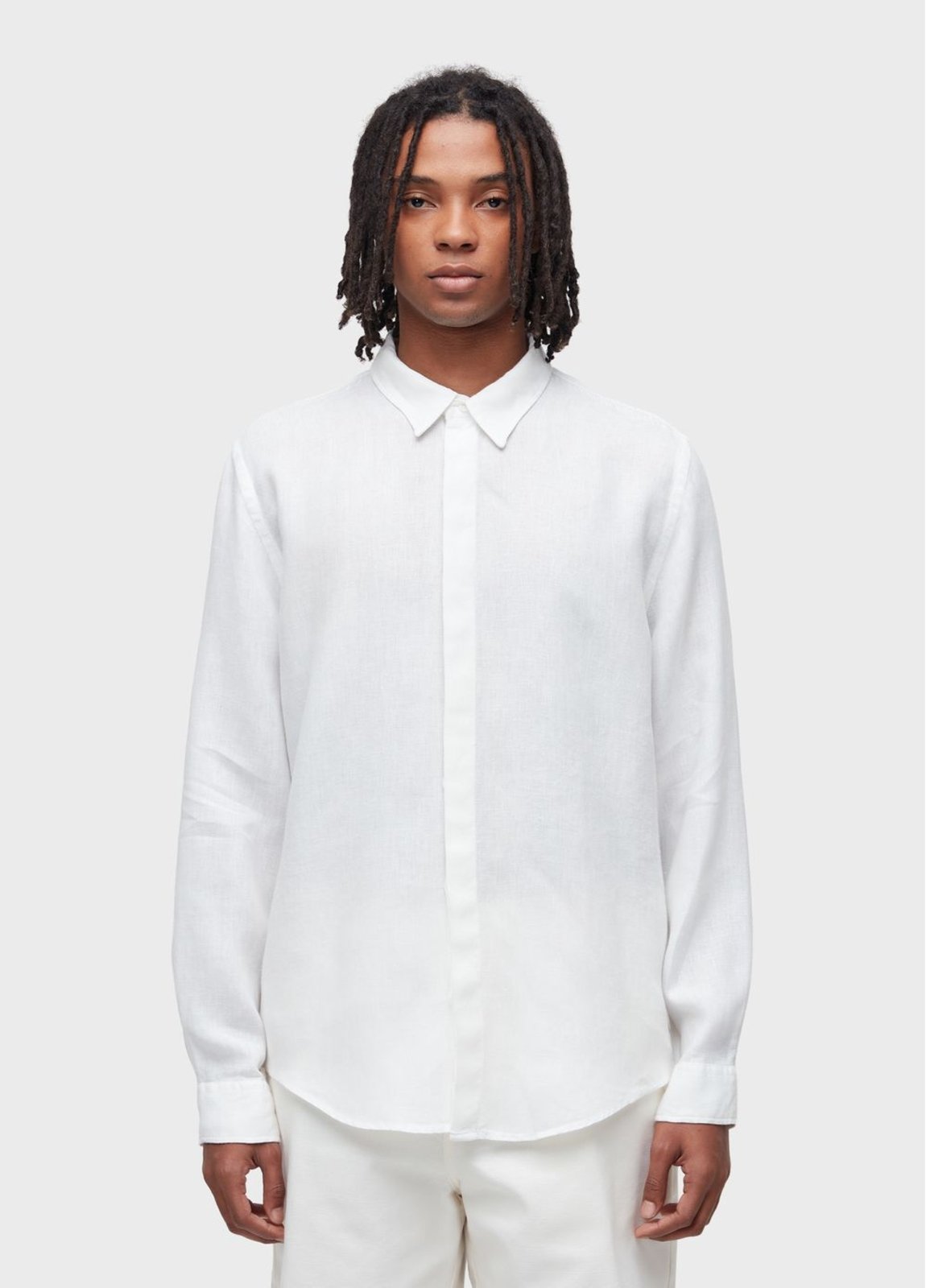 Vista 2 Camisa linen stitched ml branco branco