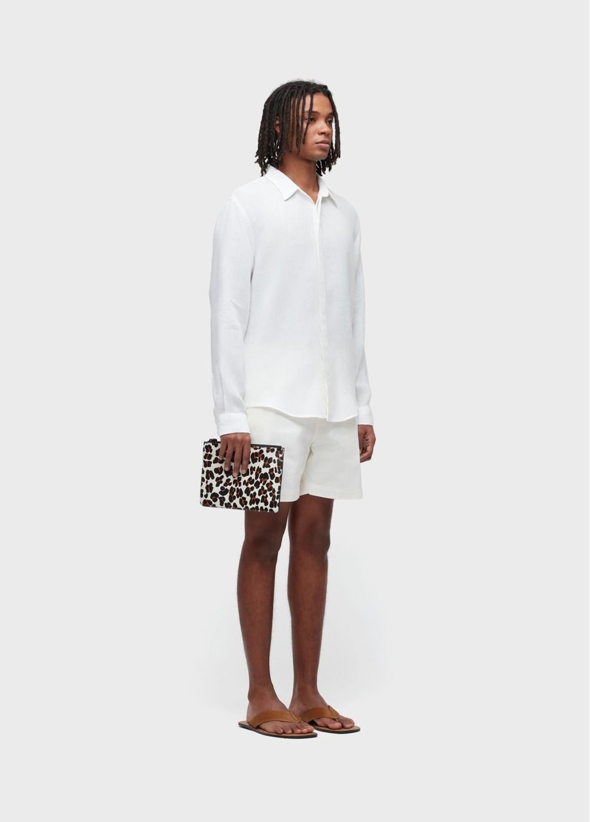 Vista 3 Camisa linen stitched ml branco branco