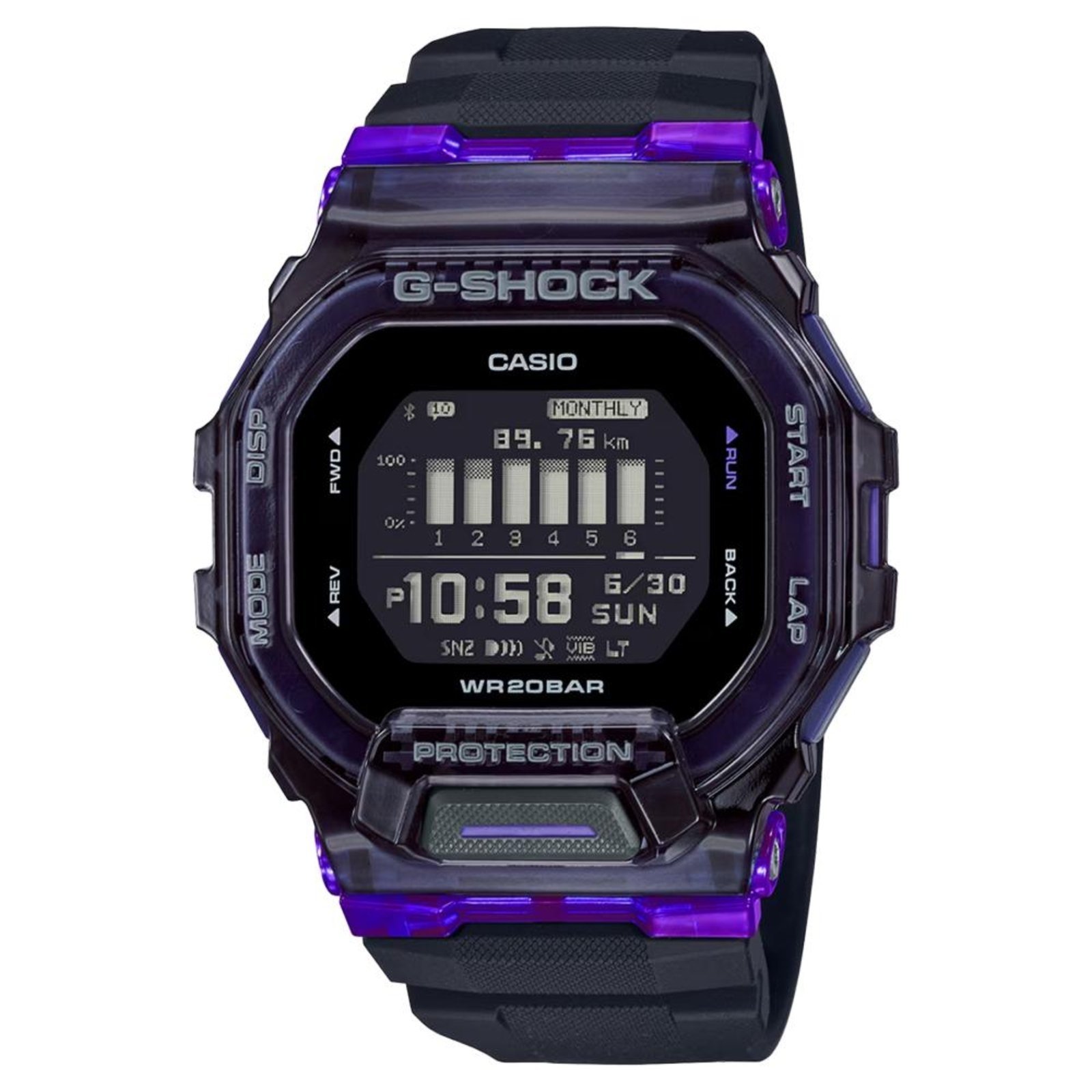 Vista 2 Relógio G-Shock GBD-200SM-1A6DR Preto roxo G-SHOCK roxo
