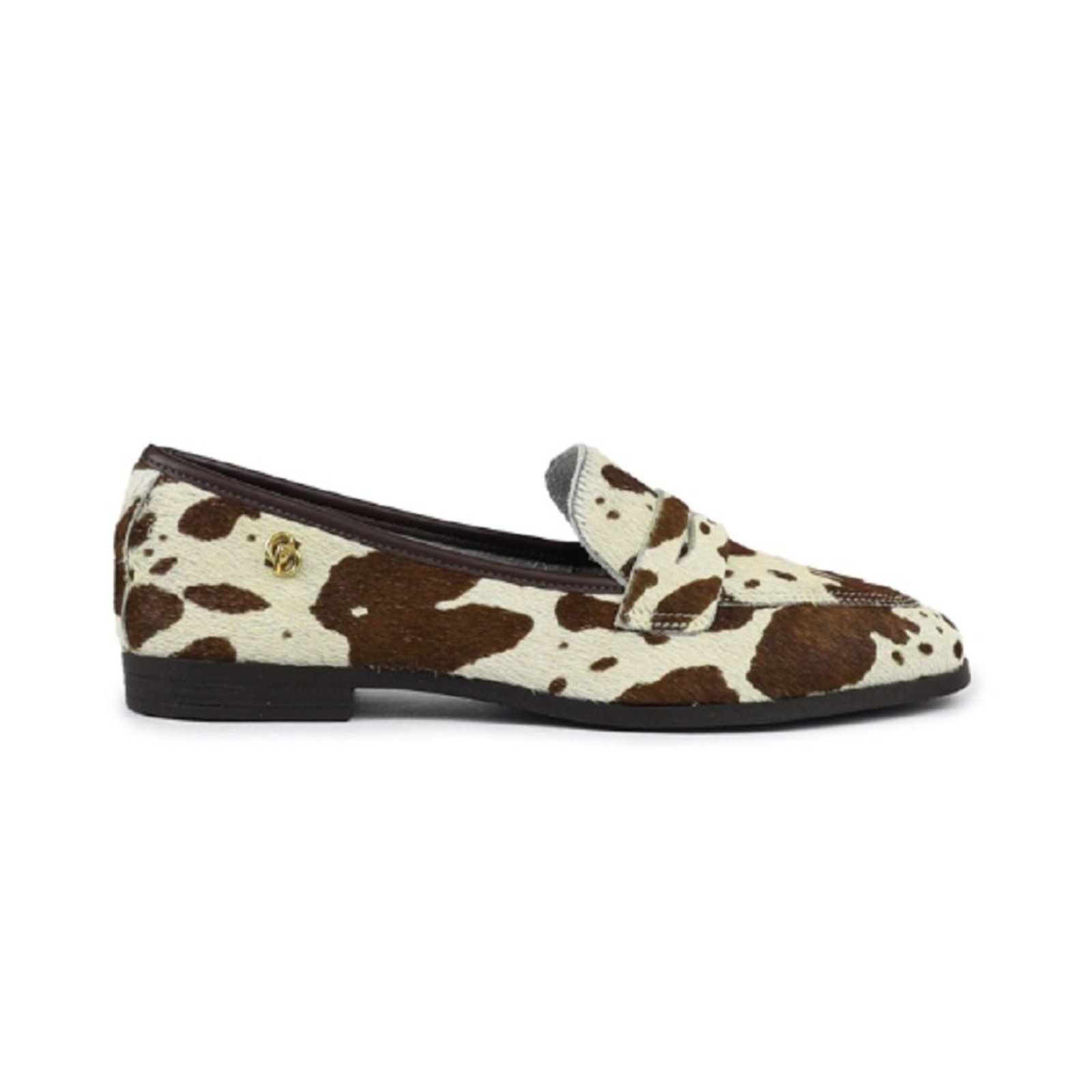 Mocassim em Couro com Pelo Giulia Domna Marrom