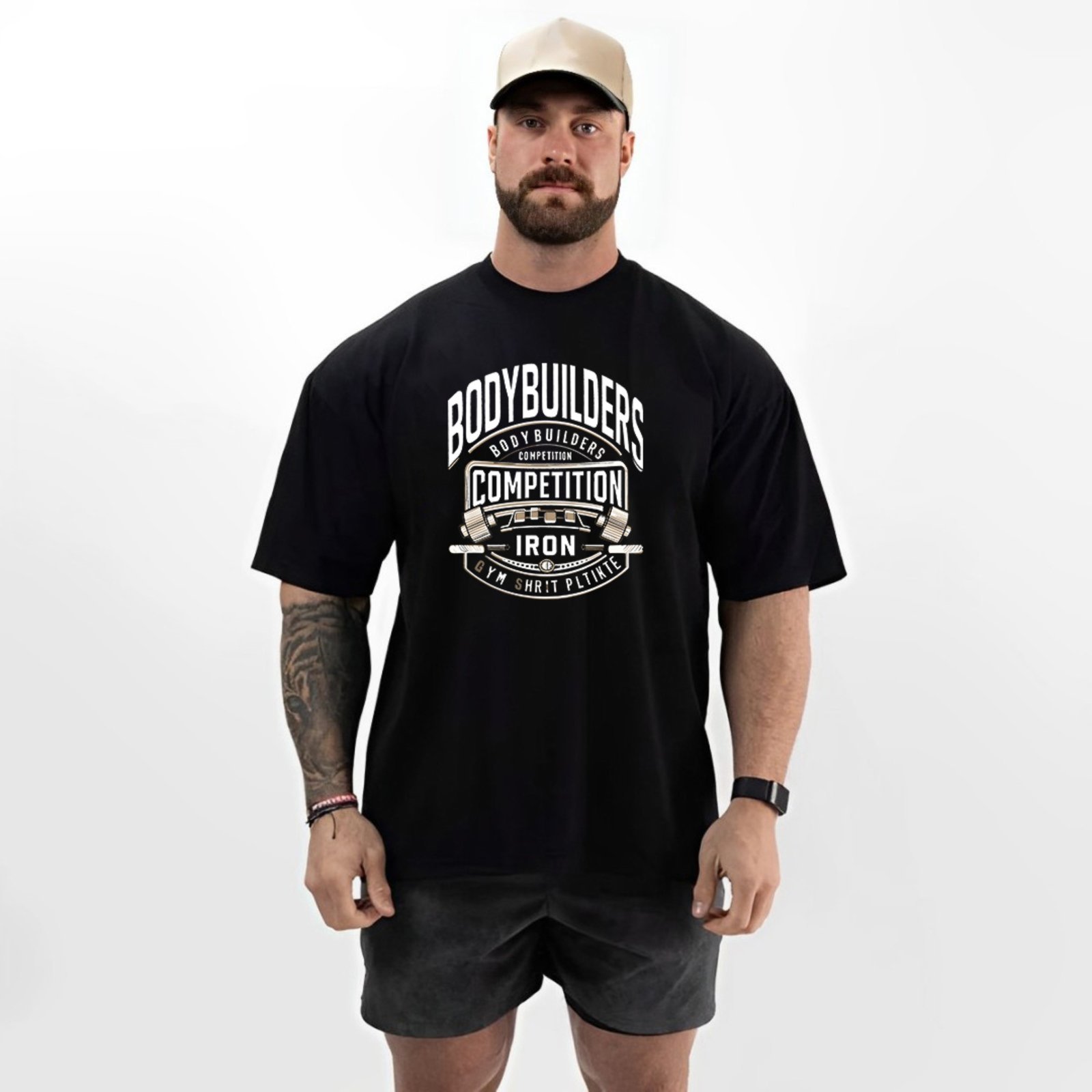 Camiseta Oversized Over Masculina Algodão Academia Preto