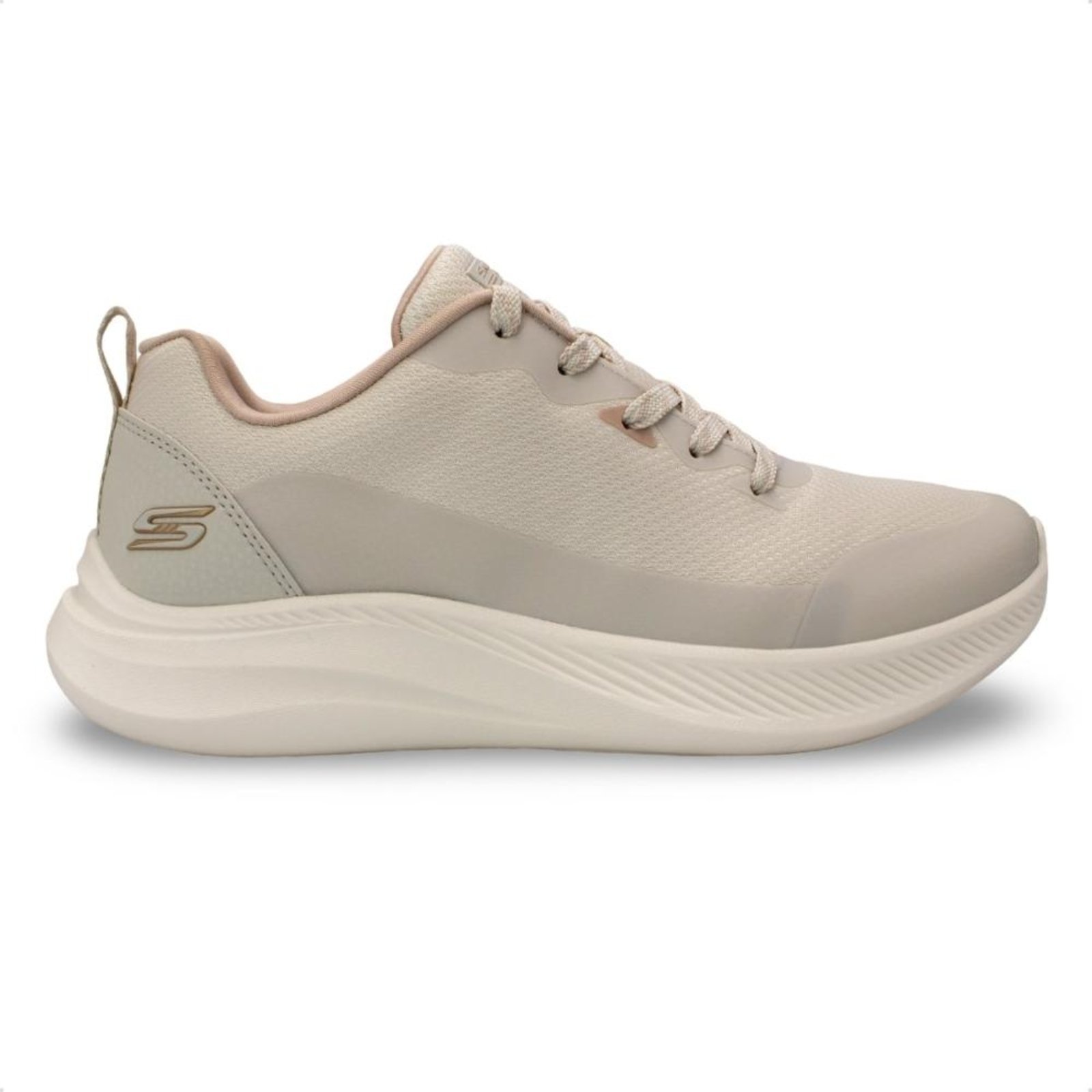 Tênis Skechers Feminino Bobs Moda Flex Treino Nude