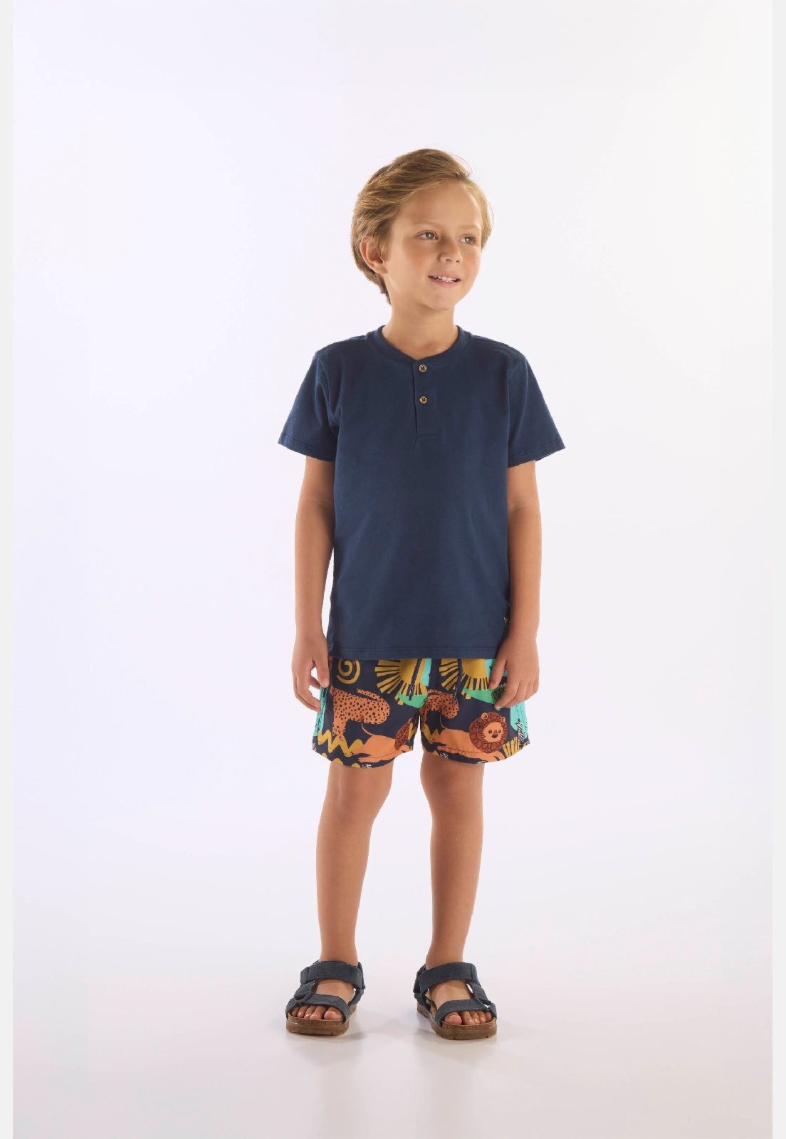 Infantil - Conjunto Camiseta Short Safári Up Baby Azul