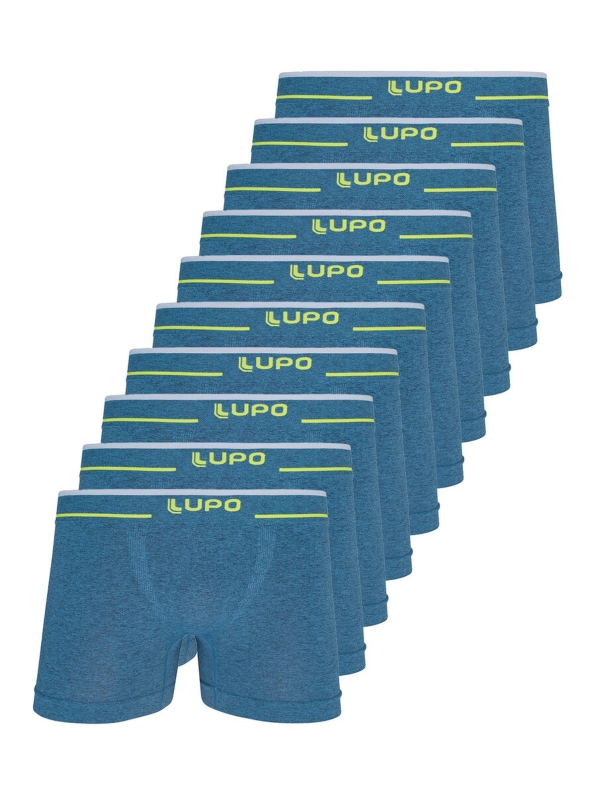 Kit com 10 Cuecas Boxer Lupo 733-024 Azul