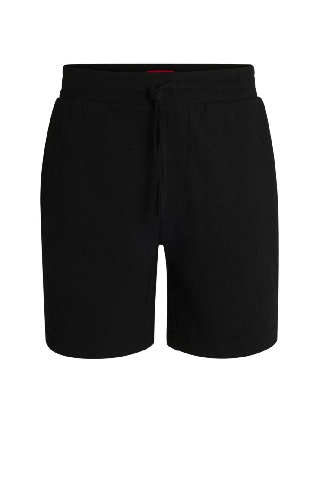 Vista 2 Shorts De Pijama Estruturados Em Waffle Com Logo Bordado preto preto