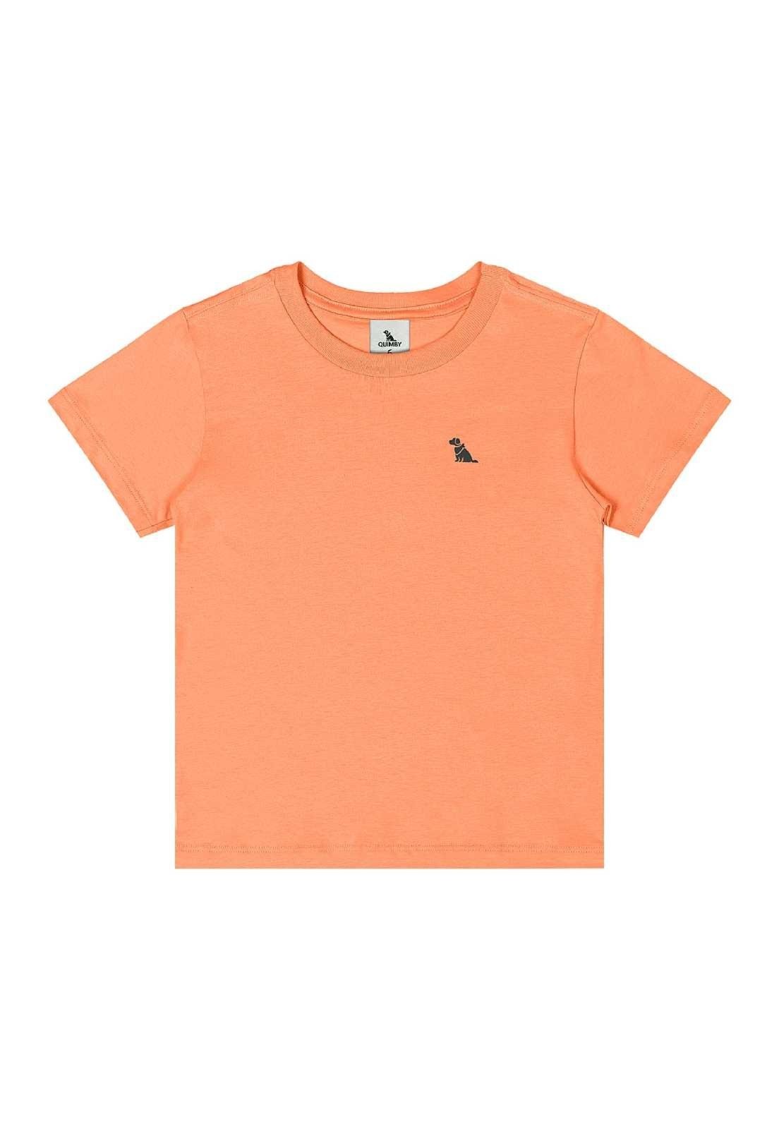 Infantil - Camiseta para Menino em Algodão Quimby Laranja