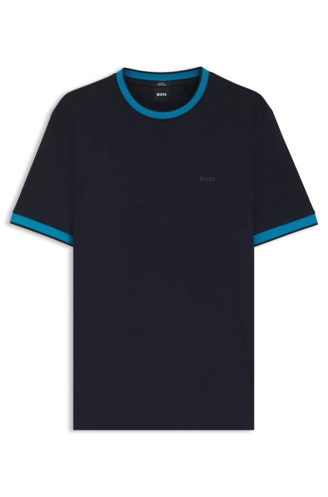 Camiseta De Ajuste Slim Em Algodão Mercerizado