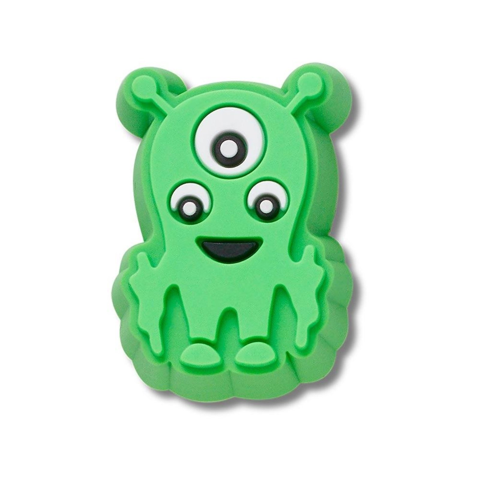 Infantil - Jibbitz™ Monstro Verde Pequeno UNICO Branco