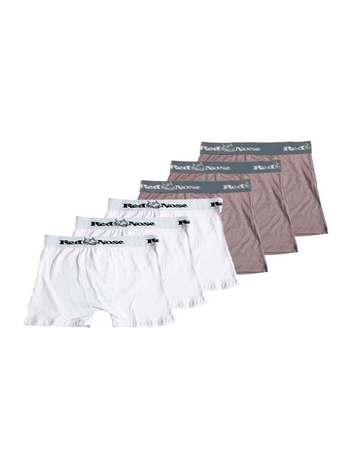 Kit com 6 Cuecas Cueca Boxer Red Nose 320 Branco