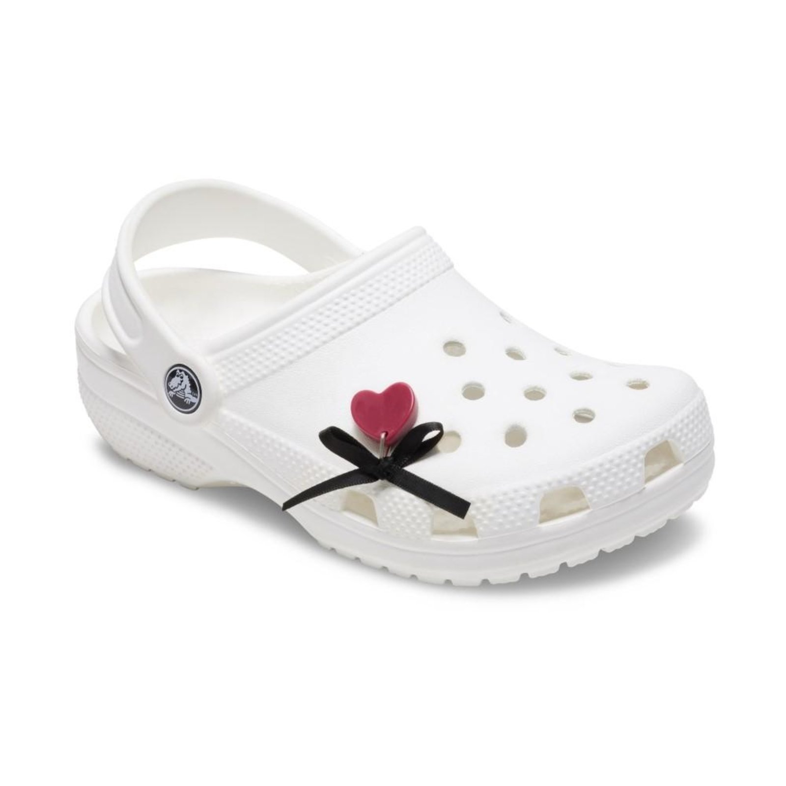 Vista 3 Infantil - Jibbitz™ Coração Brilhante com Laço Crocs branco