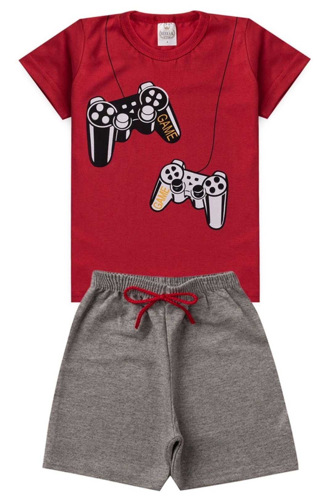 Vista 2 Infantil - Conjunto Verão Masculino Controle - Vermelho Mega Kids unico Mega Kids unico