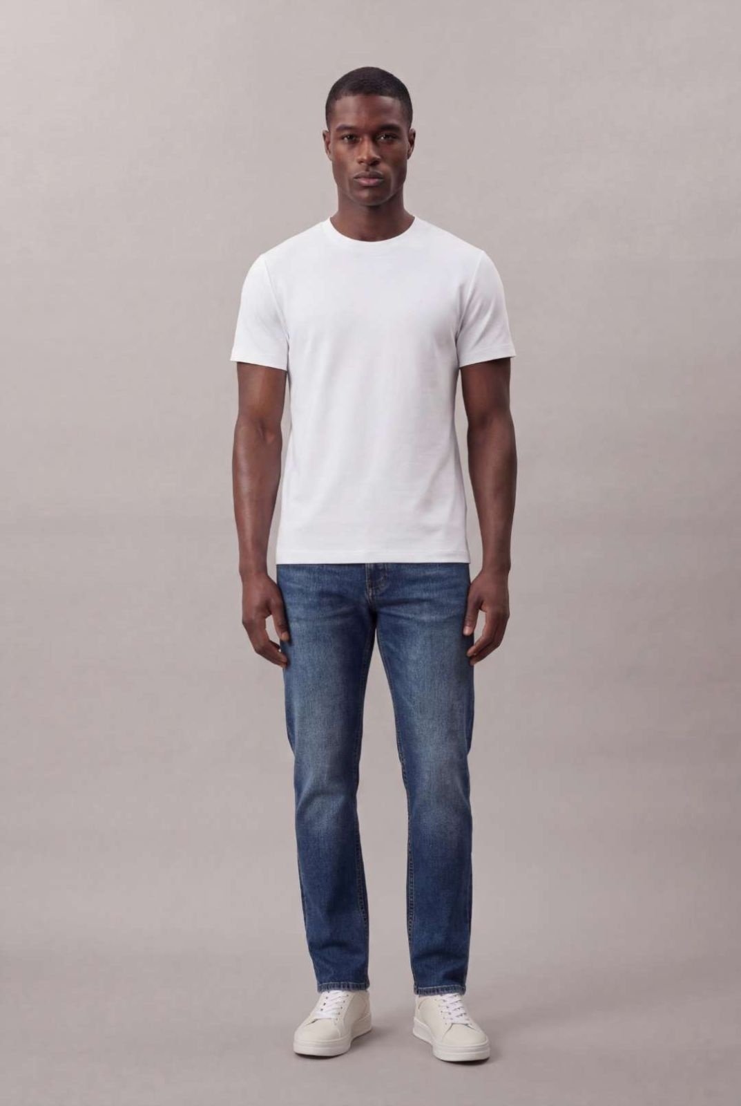 Calça Jeans Straight 5 Pockets - Azul Médio Calvin Klein Jeans