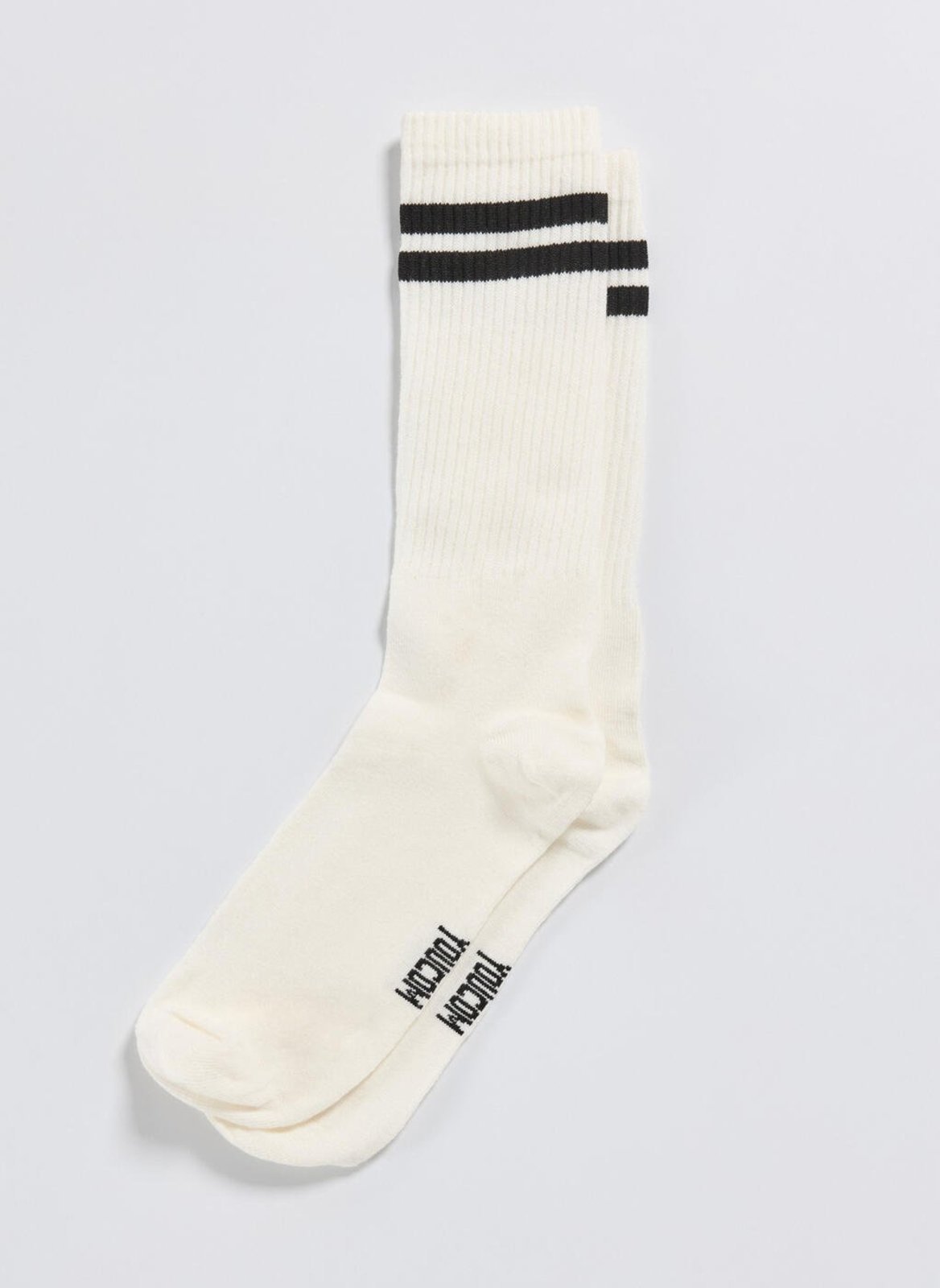 Meia Off-White Com Listras Pretas