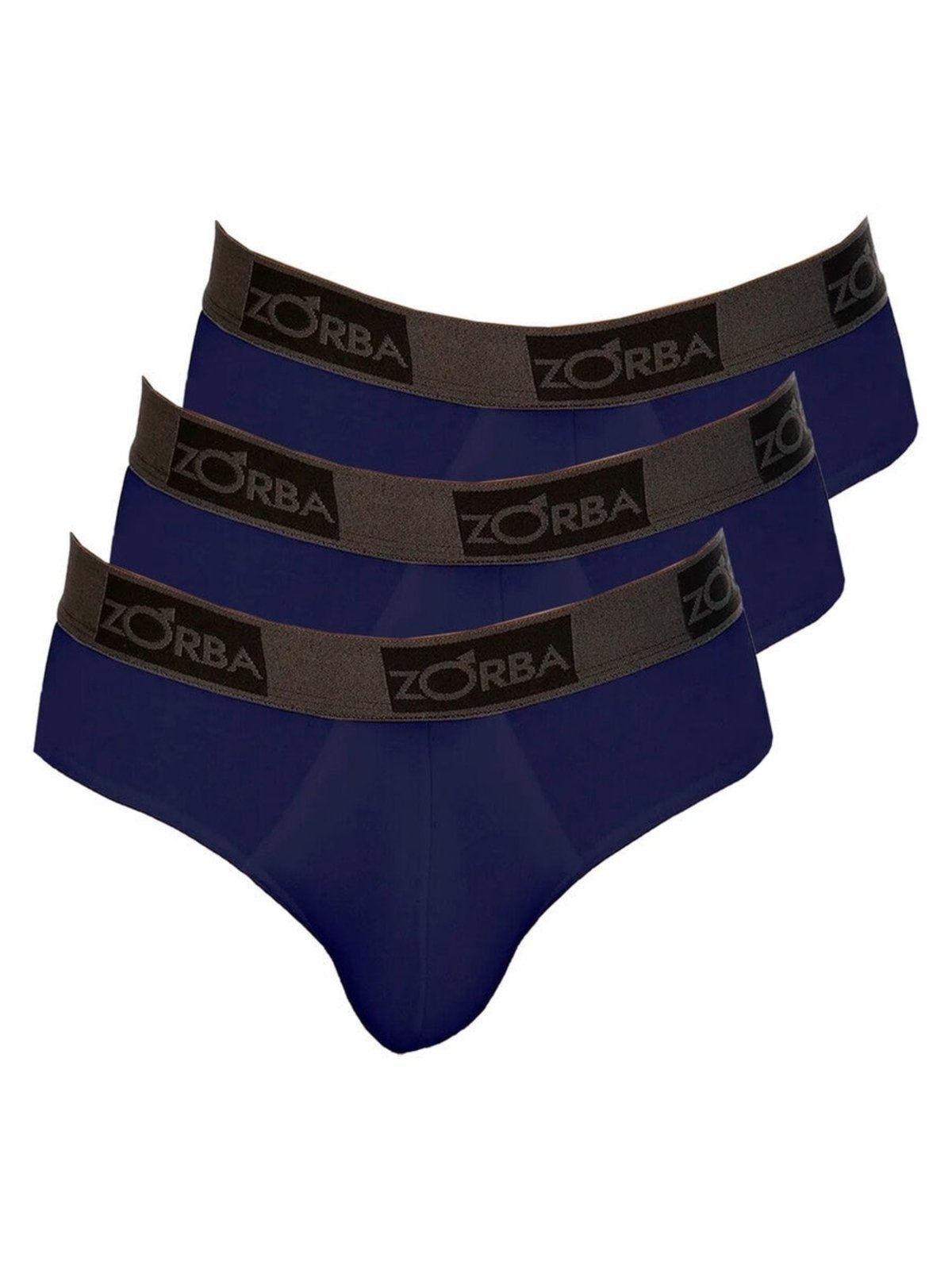 Kit com 3 Cuecas Slip Zorba 716 Azul Marinho