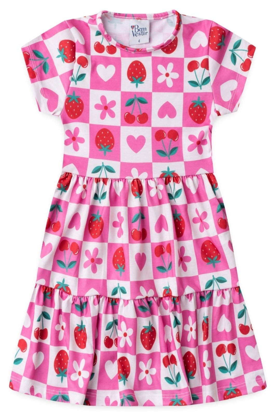 Vista 2 Infantil - Vestido Bem Vestir Feminino Cereja e Morango rosa BEM VESTIR rosa