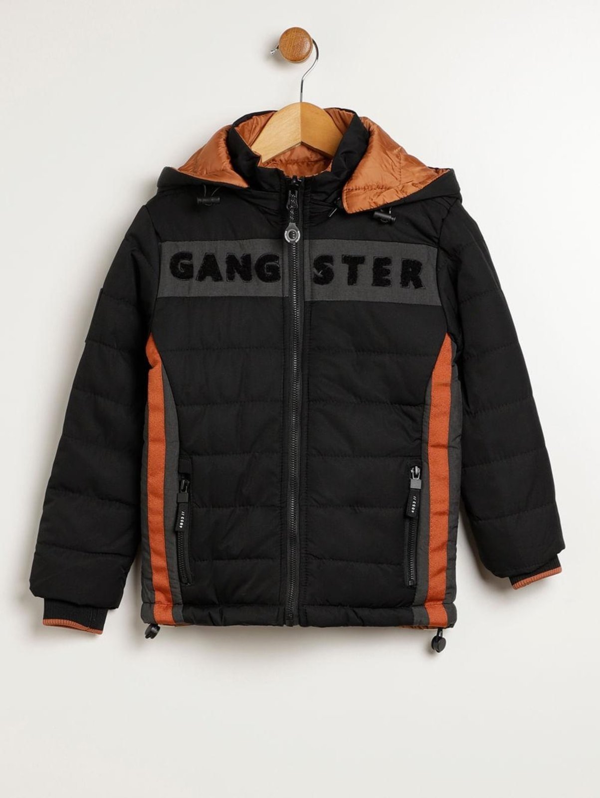 Vista 3 Infantil - Jaqueta Dupla Face Para Menino Gangster preto Gangster preto