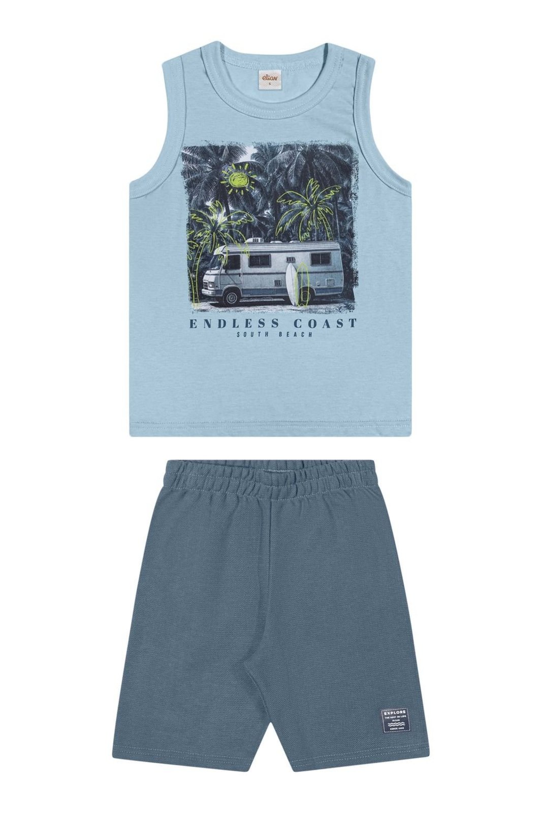 Infantil - Conjunto Menino Regata Tropical Elian Azul