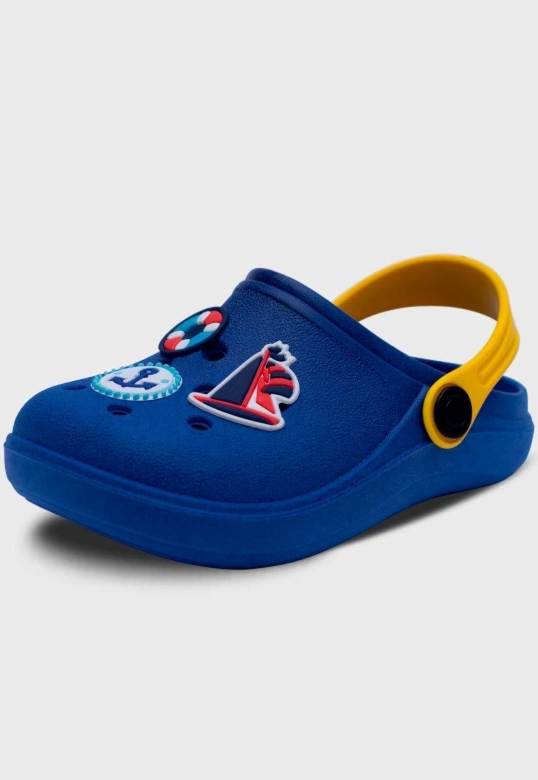 Infantil - Babuche Pópidi Menino Marinheiro Azul Royal