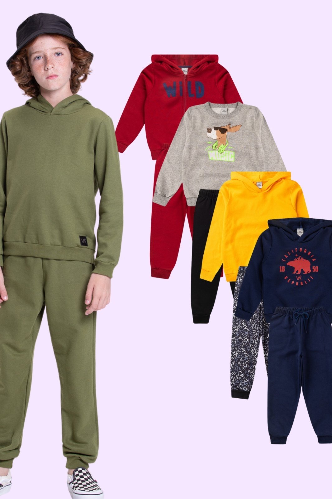 Vista 3 Infantil - Kit Sortido 4 Peças de Roupas Infantis Menino Inverno- 2 Casacos + 2 Calças VIDA COSTEIRA multicolorido VIDA COSTEIRA multicolorido