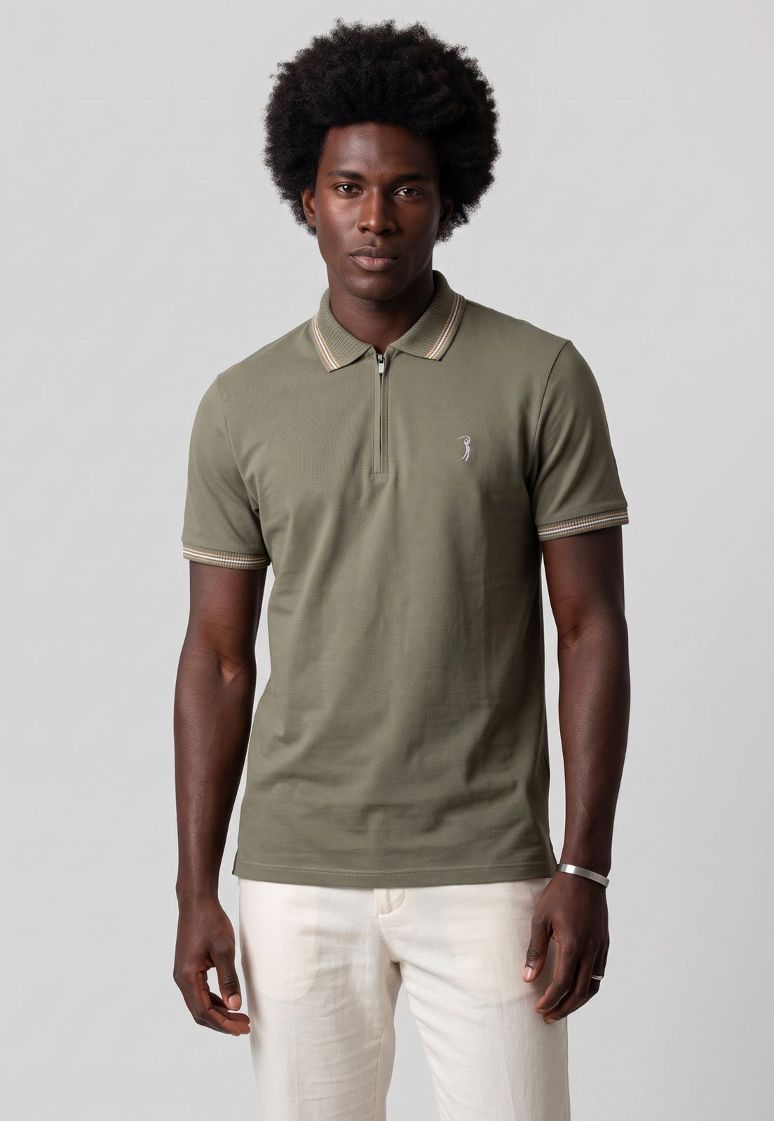 Camisa Polo Masculina Aleatory Verde Oliva