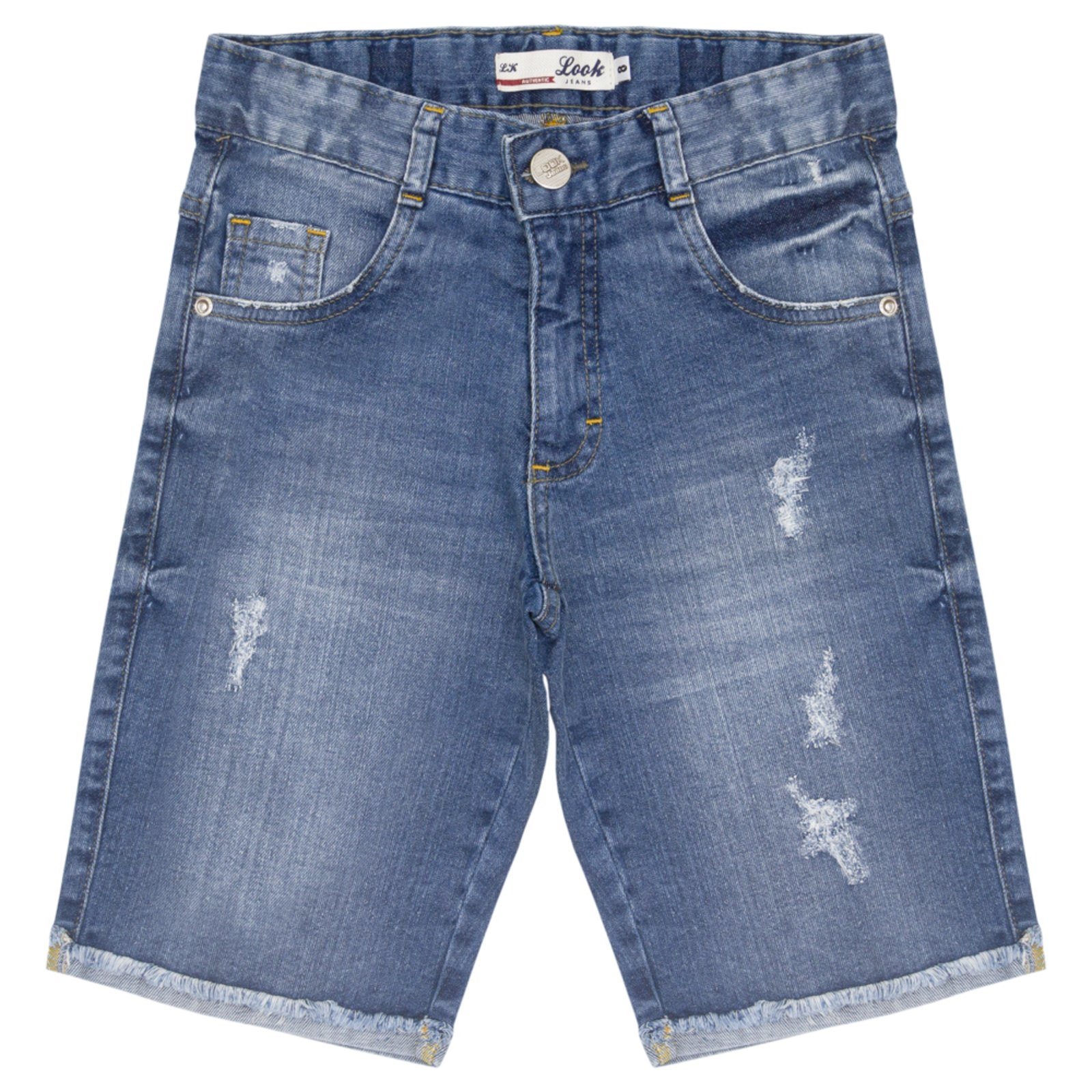 Infantil – Bermuda Juvenil Look Jeans Skinny Puídos Jeans