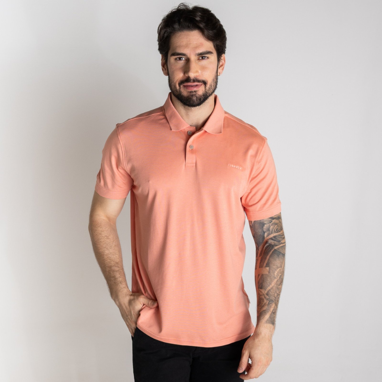 Camisa Polo Calvin Klein Liquid Touch Rosa