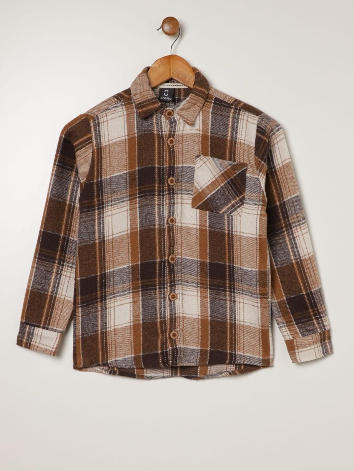 Vista 2 Infantil - Camisa Flanela Juvenil Para Menino - AREIA DZero amarelo DZero amarelo