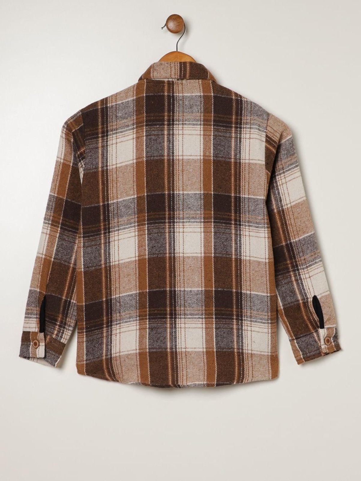 Vista 3 Infantil - Camisa Flanela Juvenil Para Menino - AREIA DZero amarelo DZero amarelo